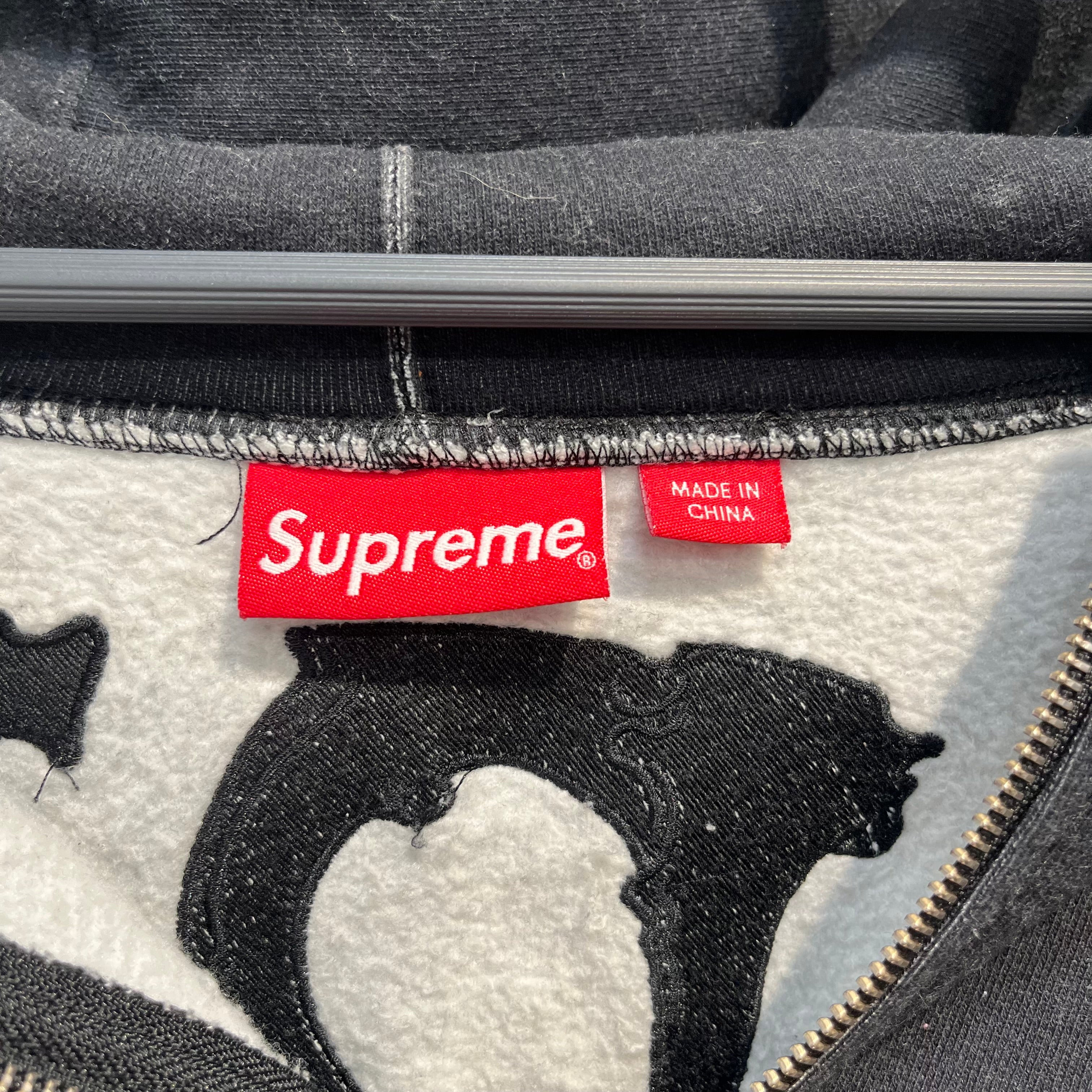 Supreme/Zip Up Hoodie/L/Graphic/Cotton/BLK/multicloor skull spine view 5