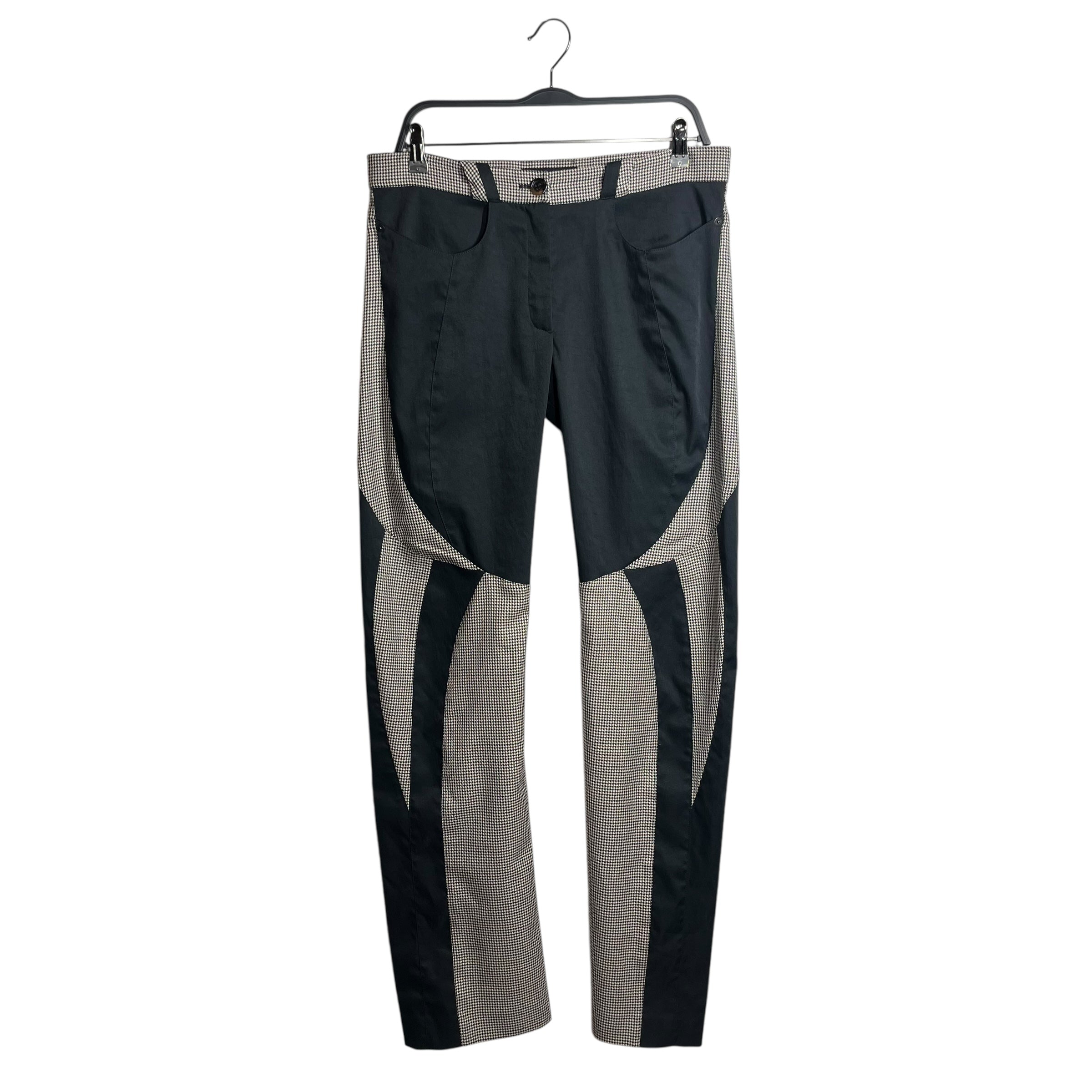 Kiko Kostadinov/Straight Pants/40/Plaid/Wool/BLK/panel trouser view 1