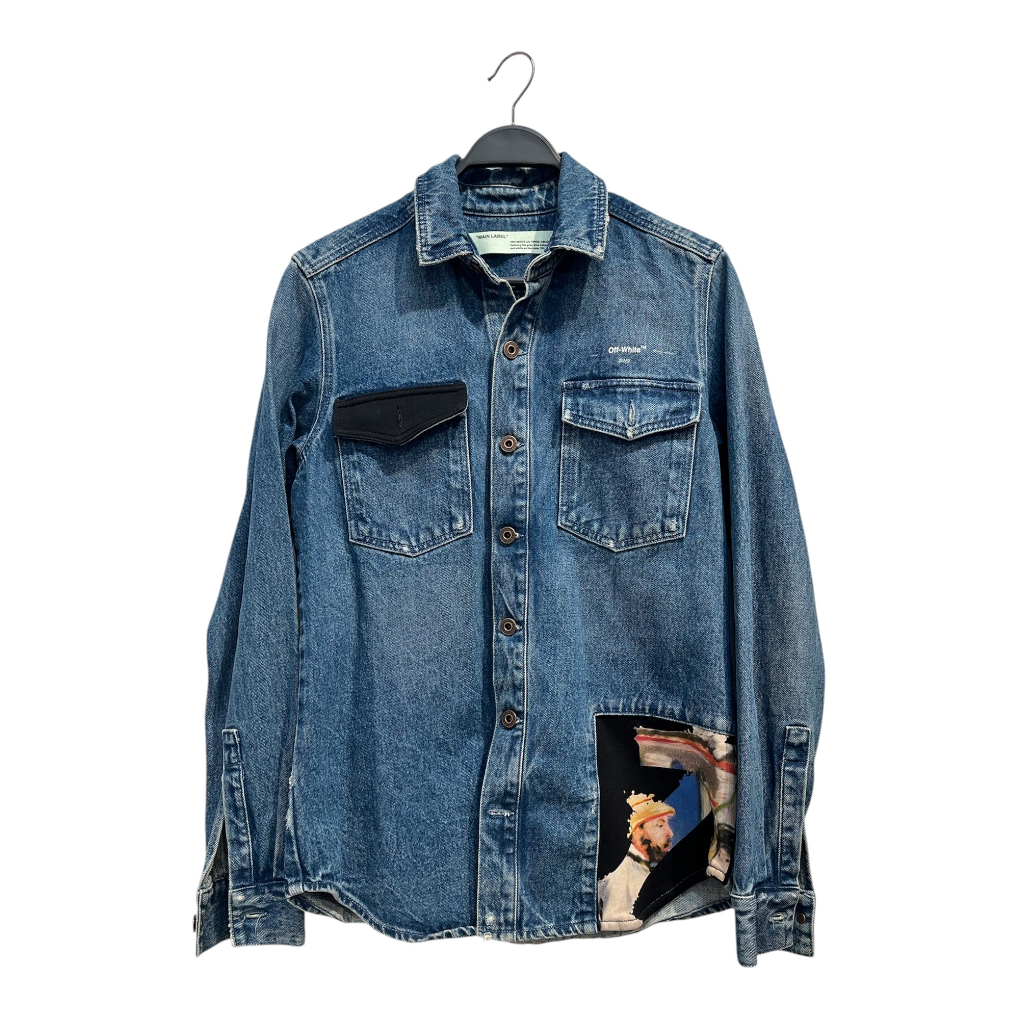 OFF-WHITE/Denim Jkt/XS/Cotton/BLU/RECONSTRUCTED SS19 GRAPHIC LOW view 1