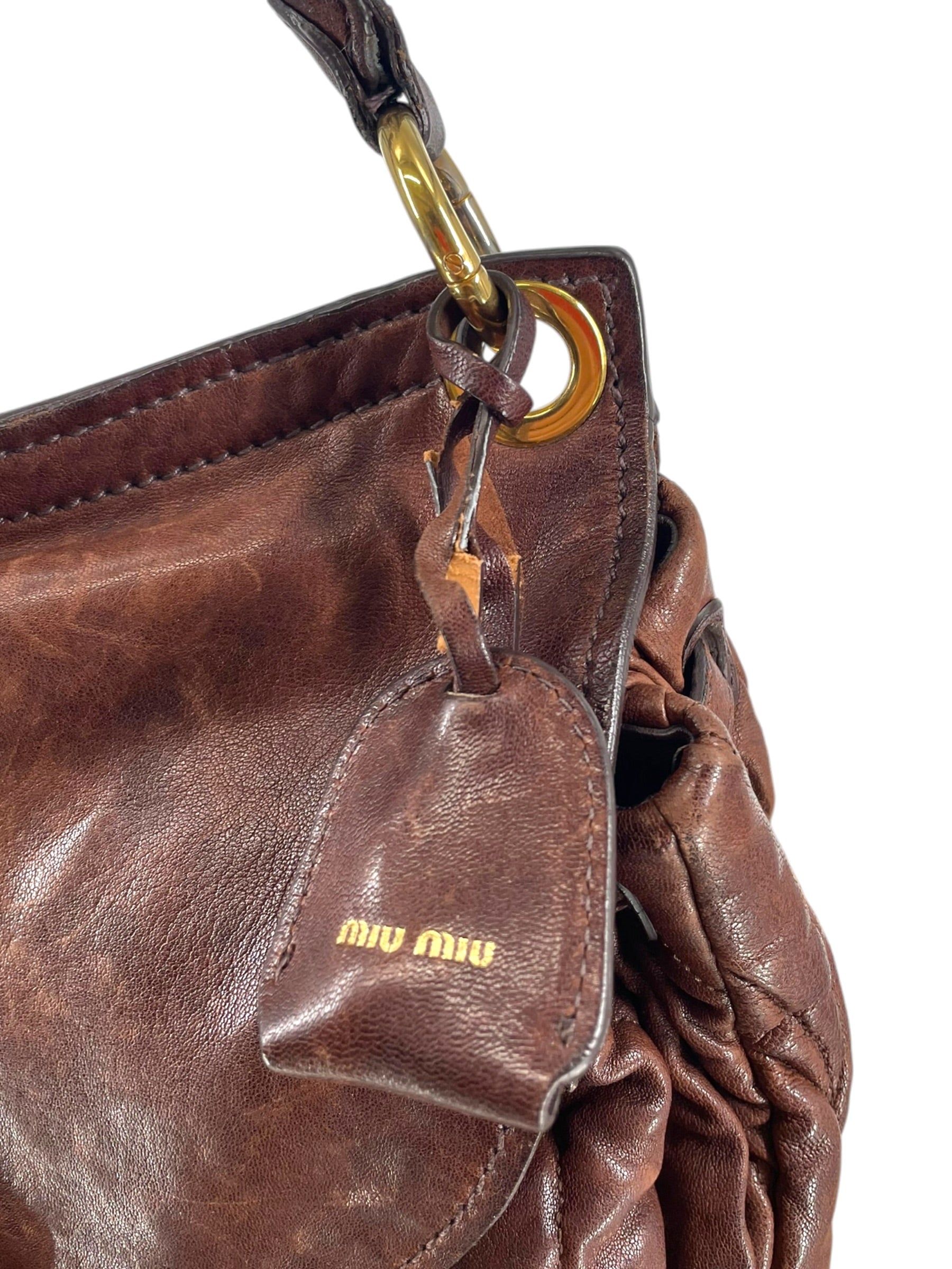 MIU MIU/Bag/Leather/BRW/MATELASSE COFFER HOBO view 7