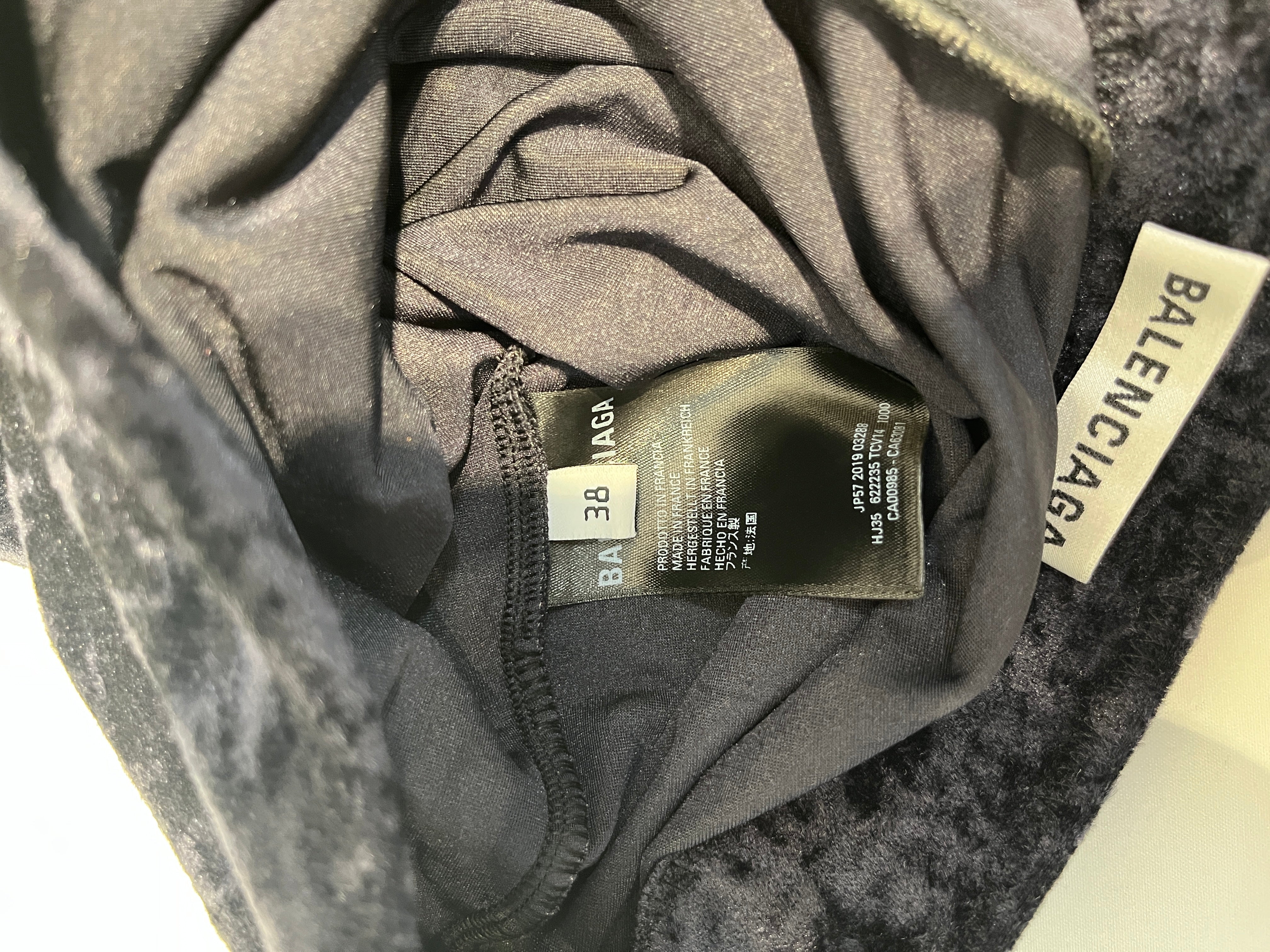 BALENCIAGA/Skirt/38/Velour/BLK/KNEE LENGTH SKIRT view 3