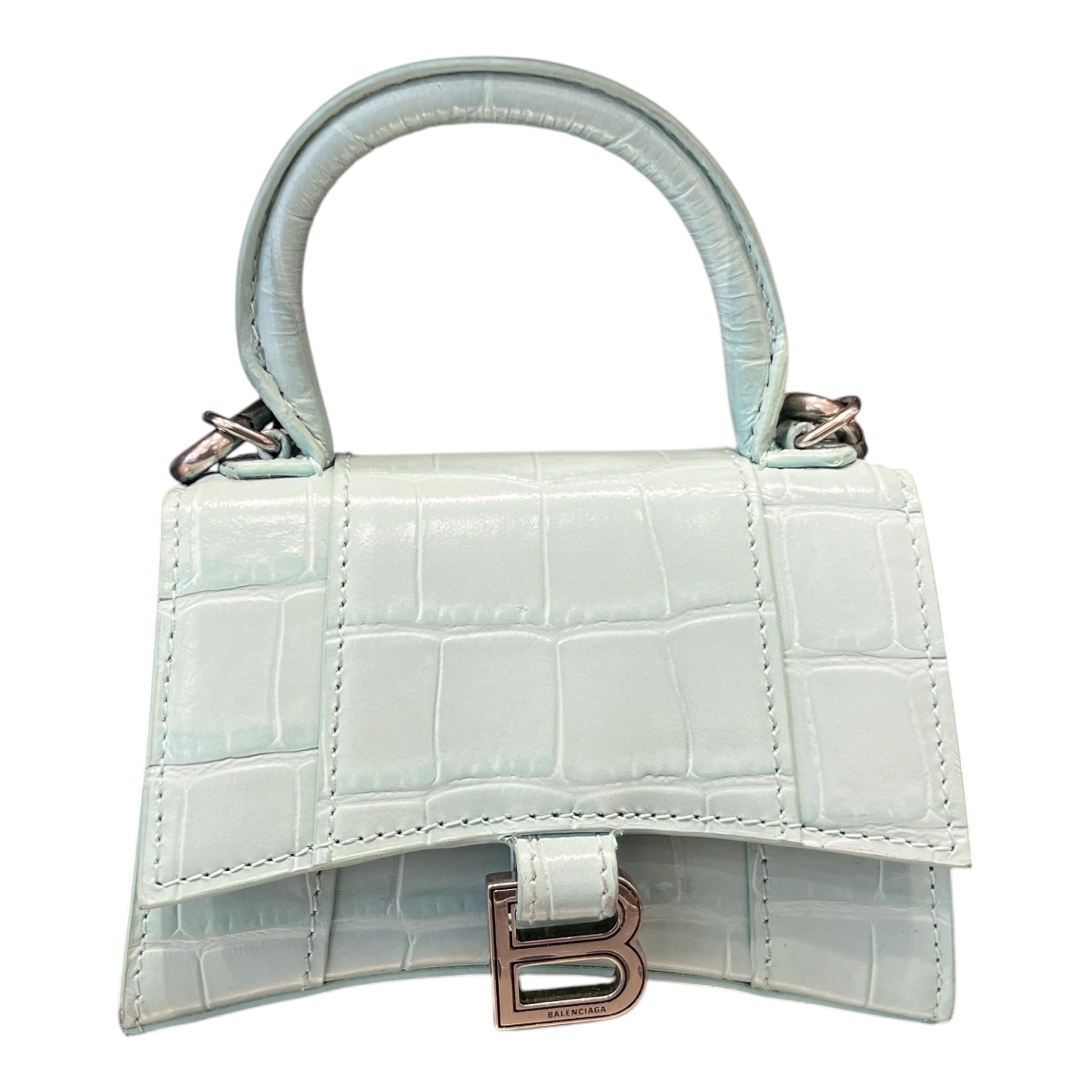 BALENCIAGA/Cross Body Bag/Leather/BLU/Hourglass XS view 1