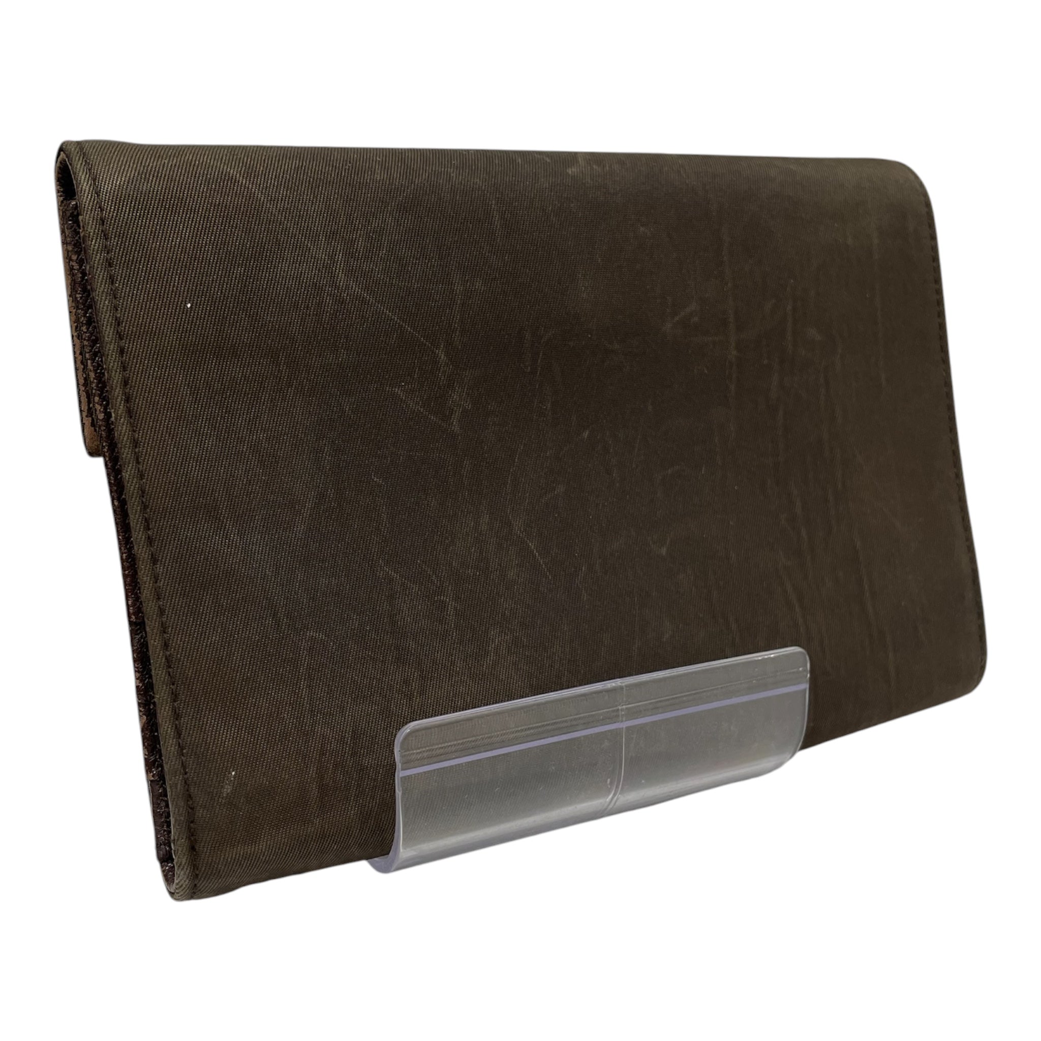 PRADA/Bifold Wallet/Cotton/GRN/olive tri view 2
