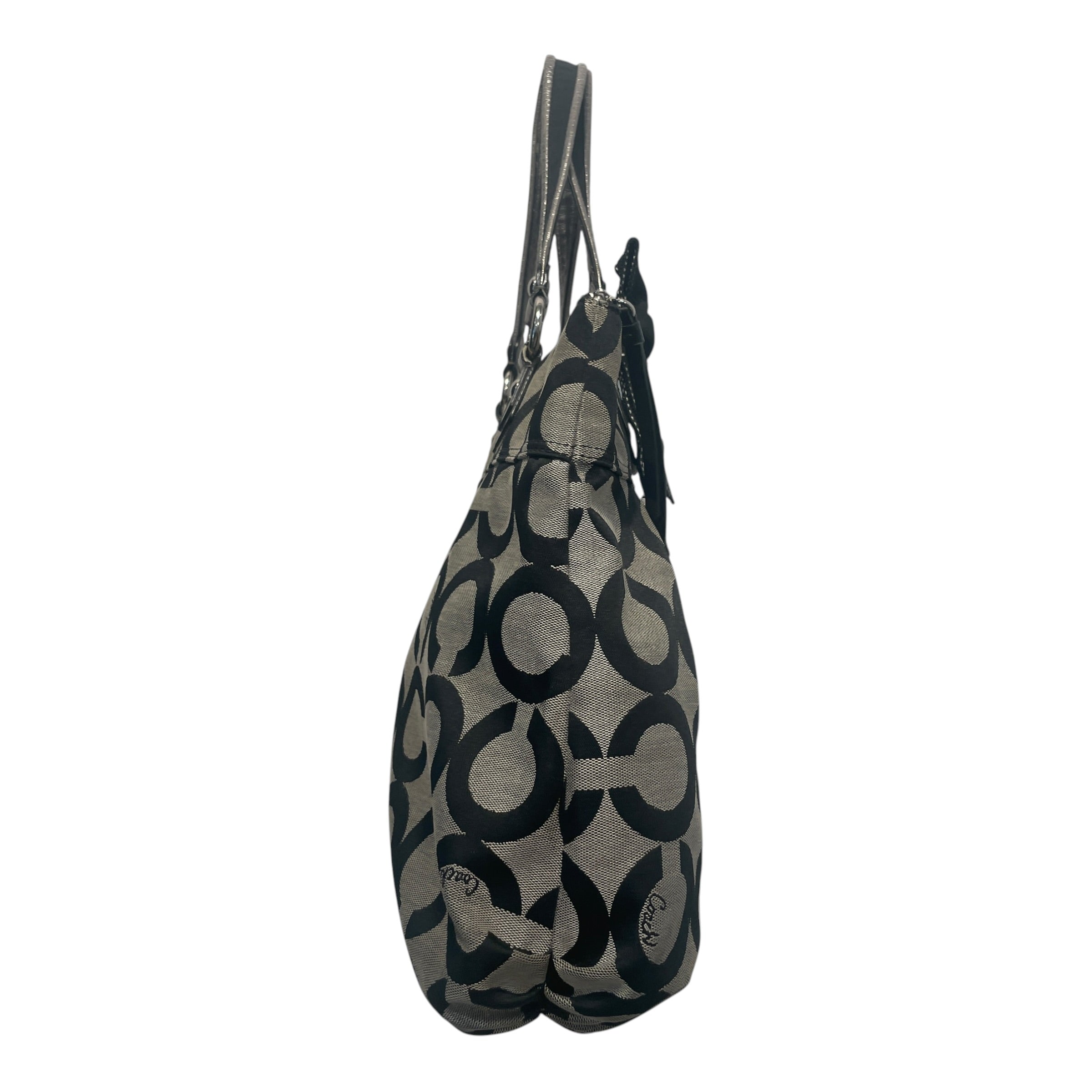 COACH/Hand Bag/Monogram/Cotton/GRY/Poppy Tote view 4