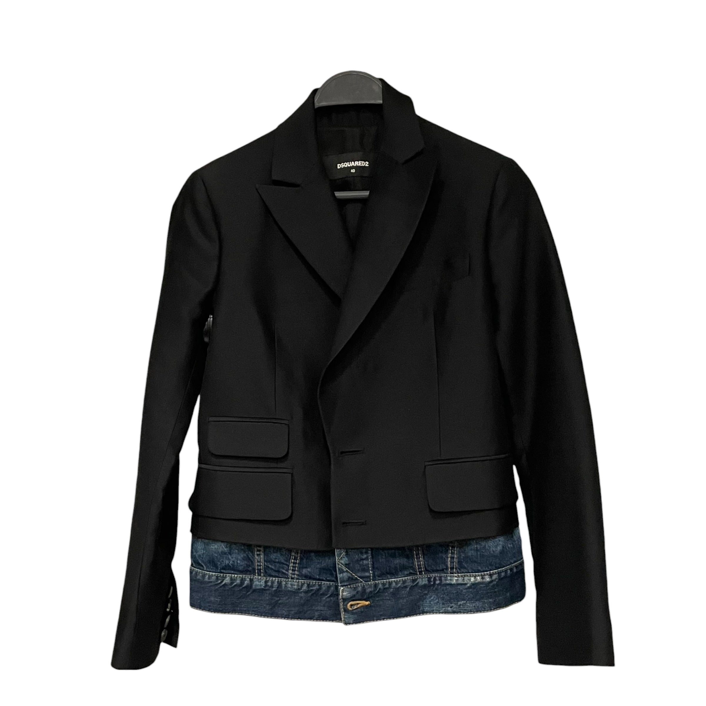 DSQUARED2/Suits/40/Cotton/BLK/DENIM JACKET BOTTOM view 1