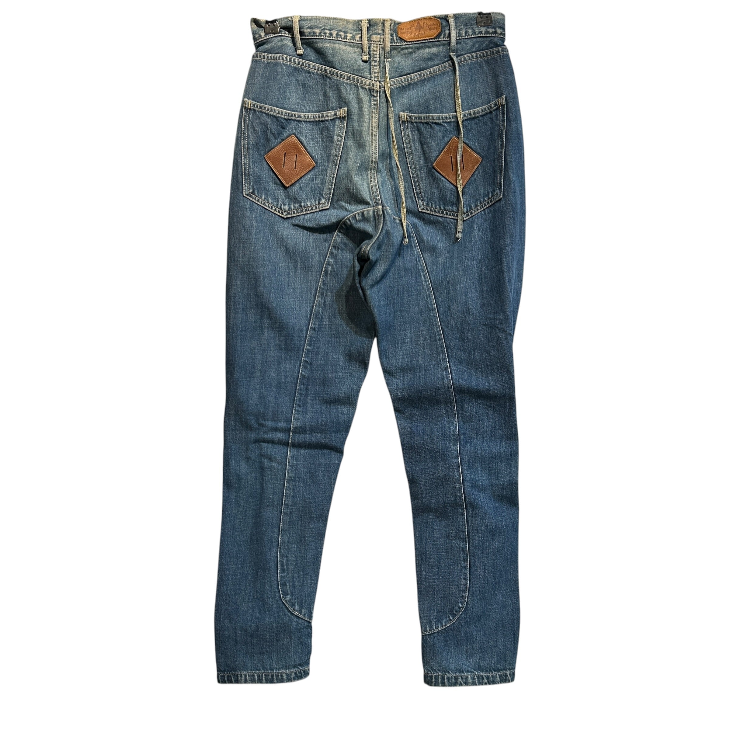 KAPITAL/Pants/1/Cotton/BLU/Laced Legs view 2