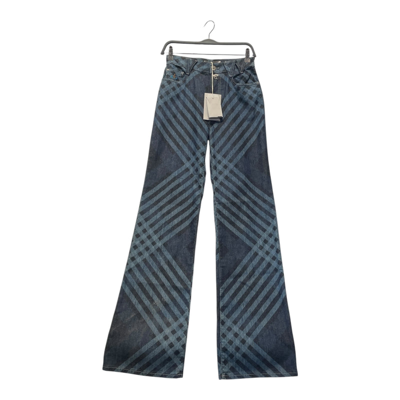 Vivienne Westwood/Wide Leg Pants/25/Plaid/Denim/IDG/