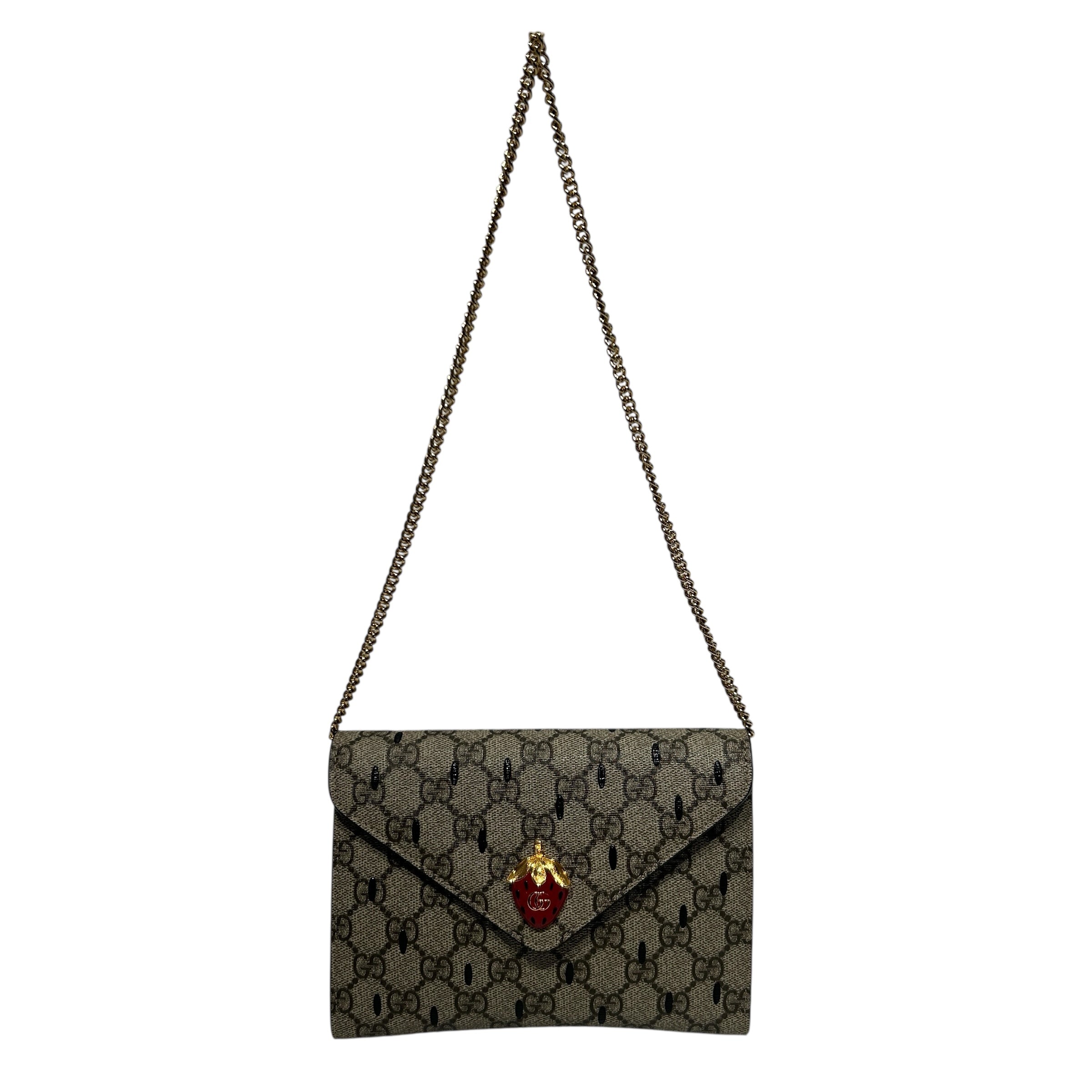 GUCCI/Bag/OS/Monogram/Leather/KHK/GG Supreme Strawberry Seed view 1
