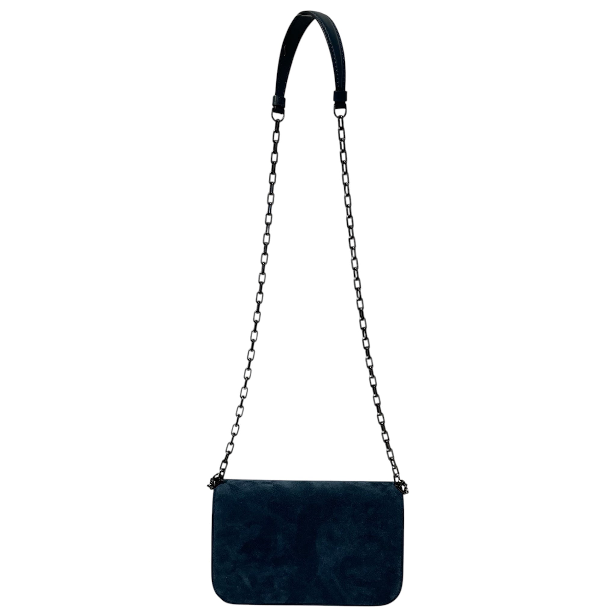 Christian Louboutin/Cross Body Bag/Suede/BLU/cl suede spike bag view 1