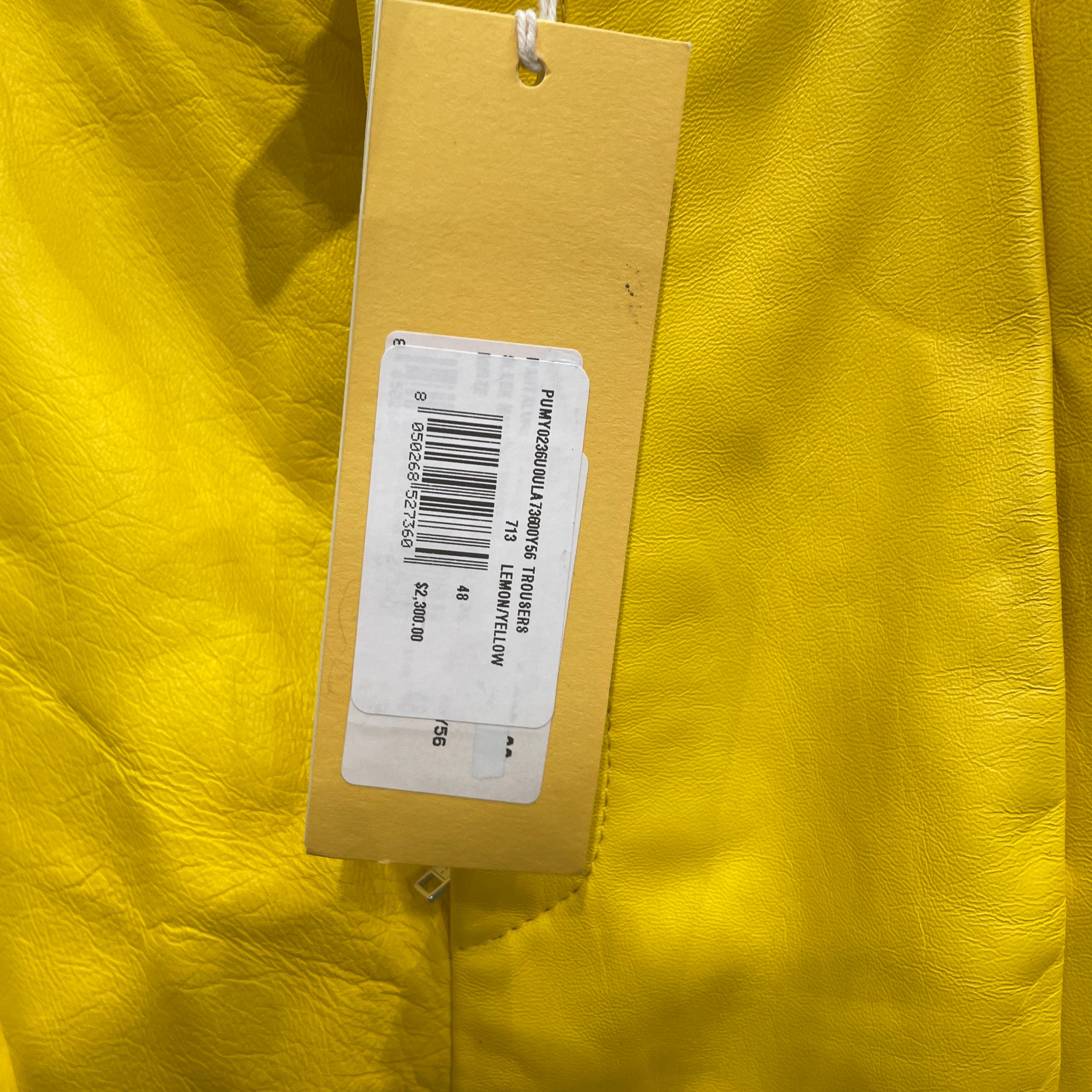 MARNI/Straight Pants/48/Leather/YEL/PLEATED LEATHER PANT view 5