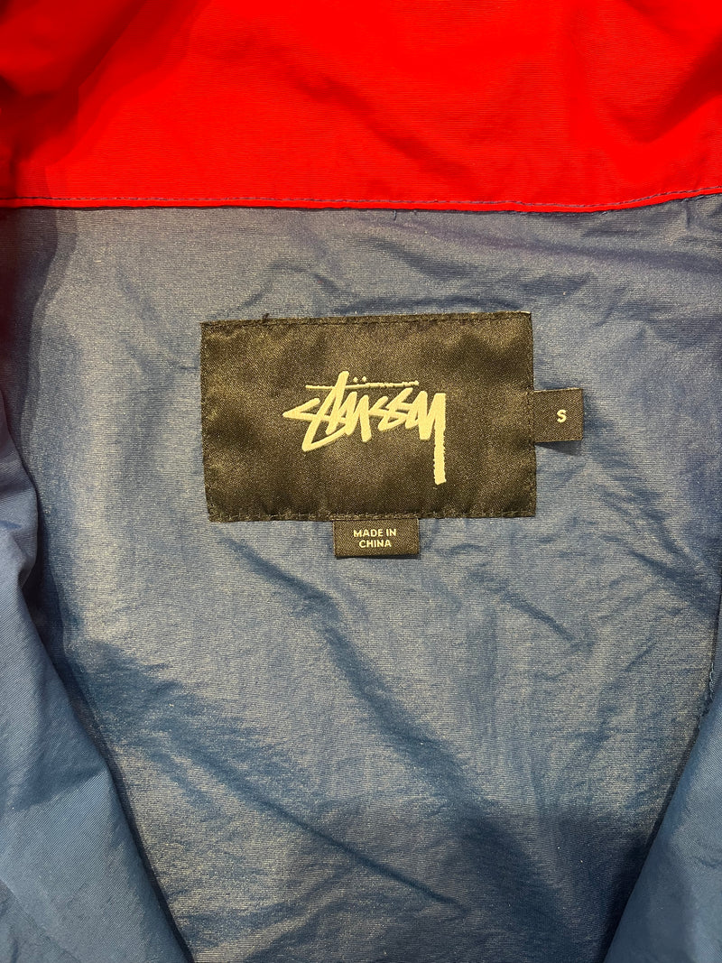 STUSSY/Windbreaker/S/Nylon/RED/colorblock old stussy