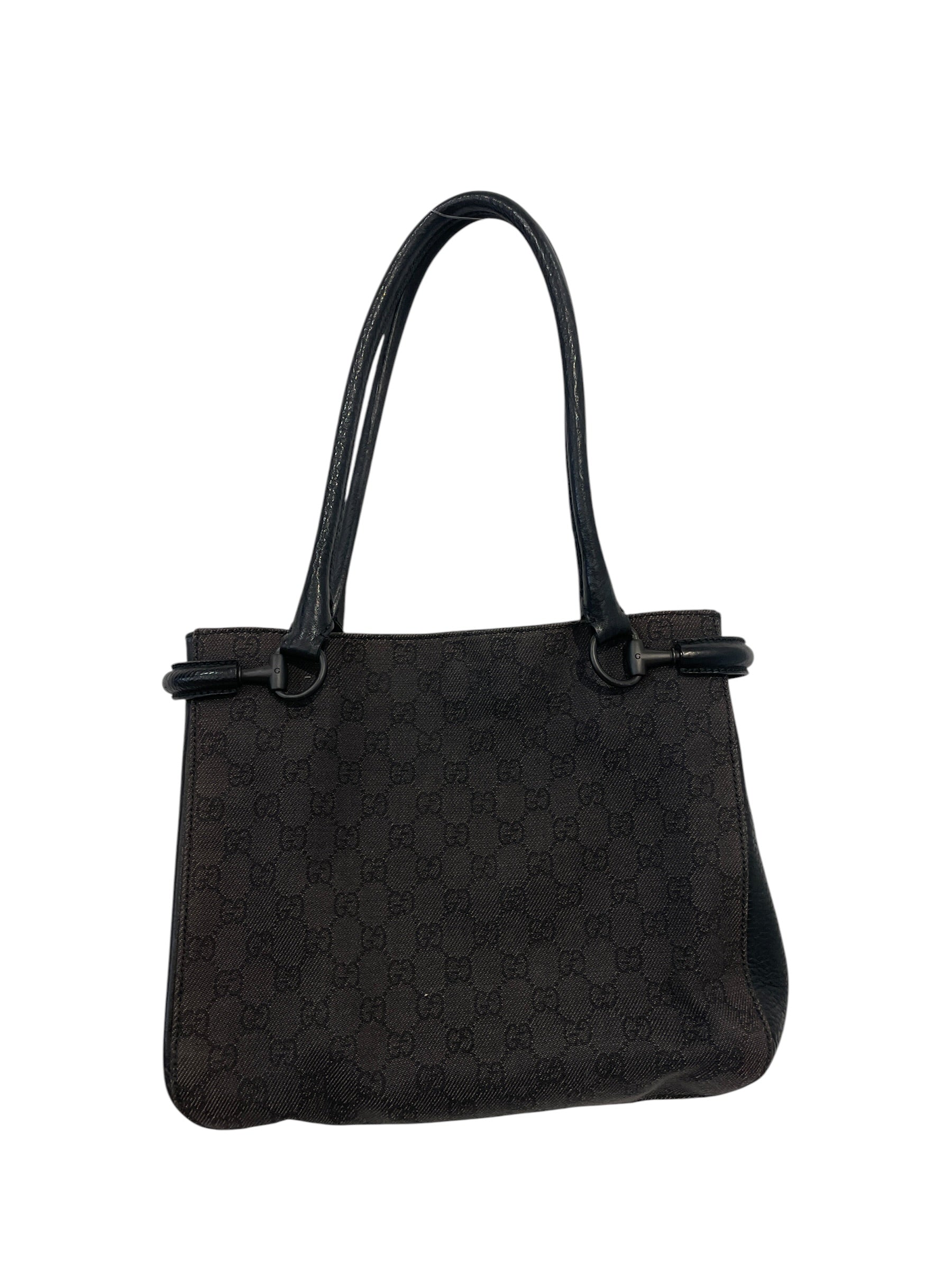 GUCCI/Hand Bag/Denim/BLK/GG LOGO CHECKER (WASHED BLACK) view 2