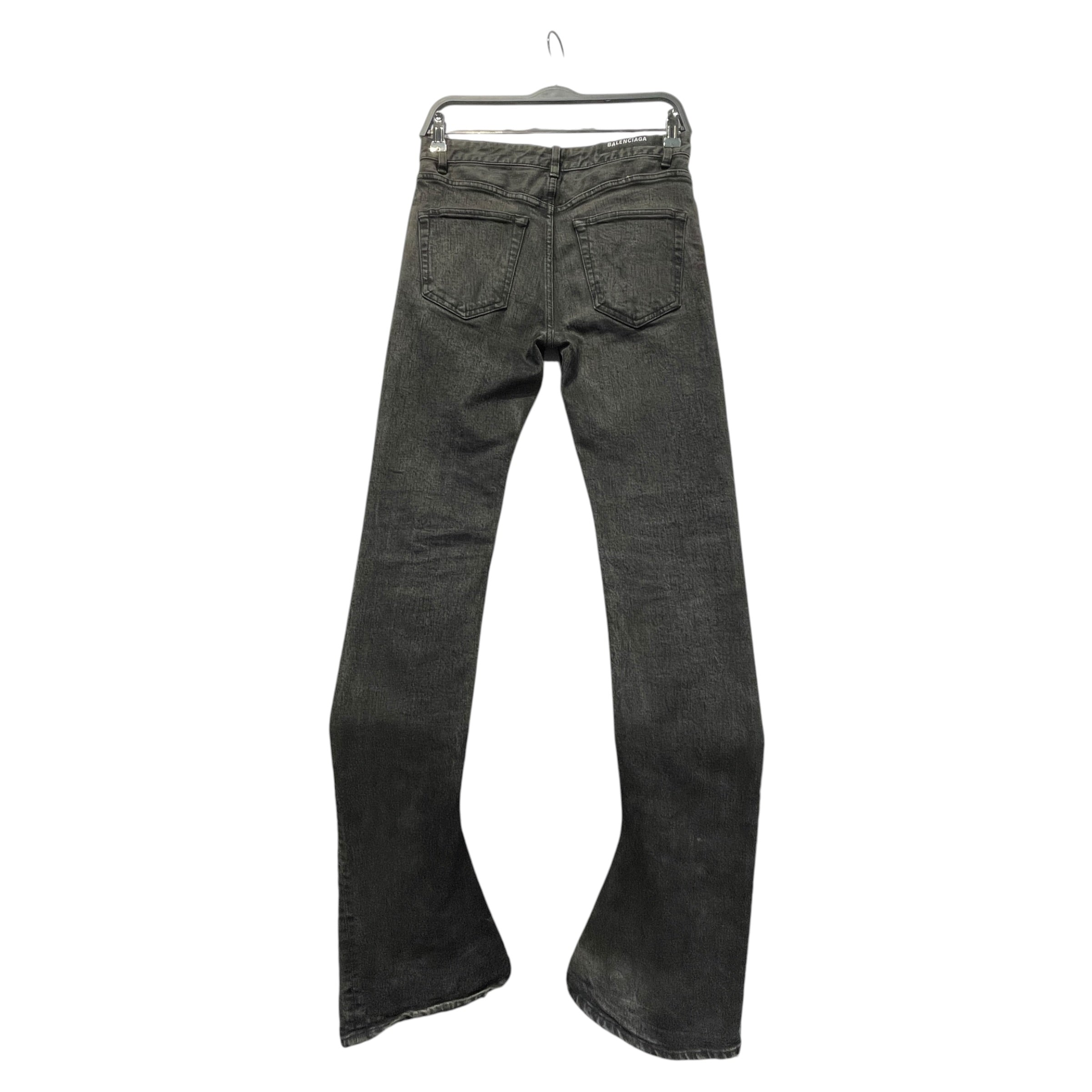 BALENCIAGA/Pants/26/Denim/BLK/Waxed bootcut Jeans view 2