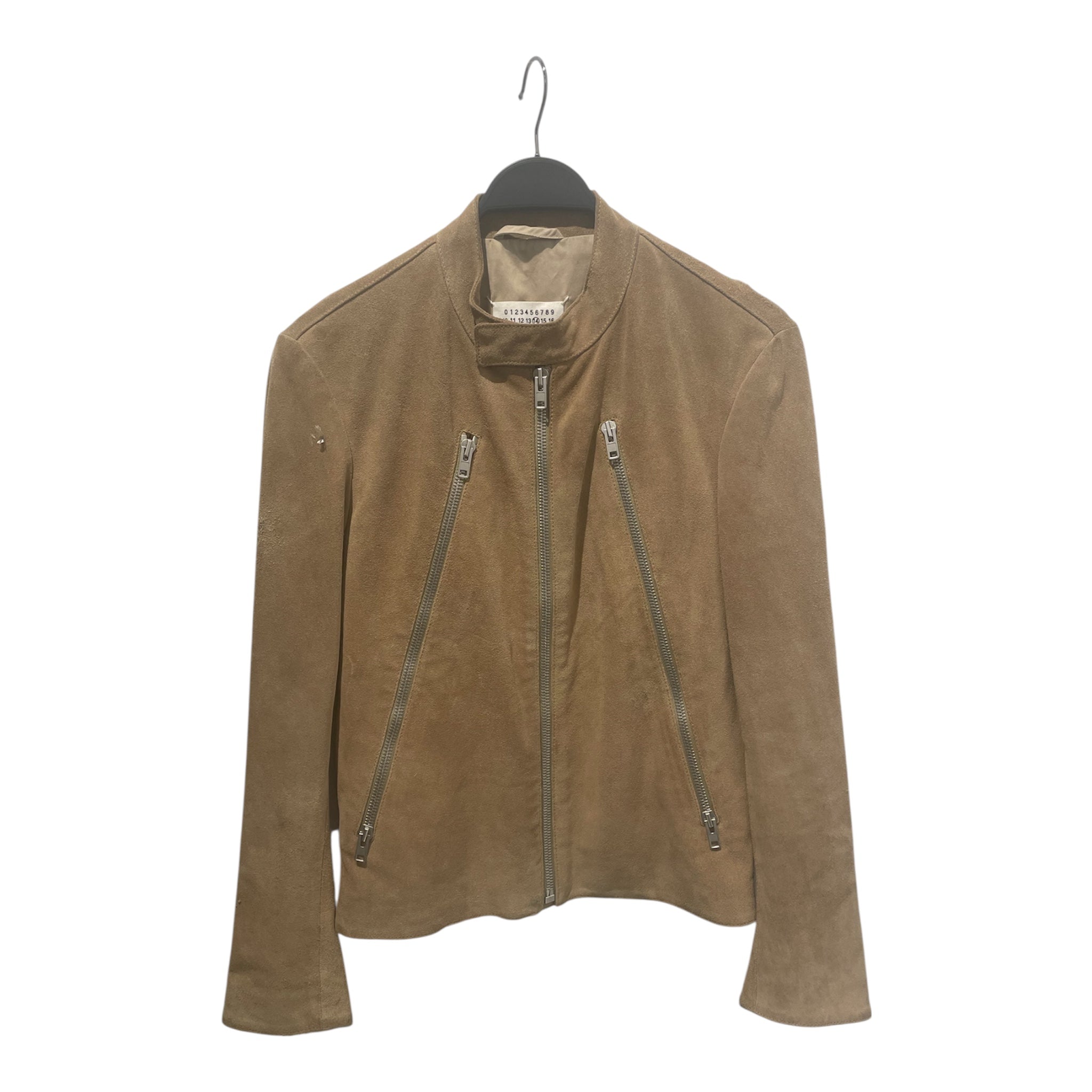 Maison Margiela/Leather Jkt/40/BEG/asymmetric 8 zippers view 1