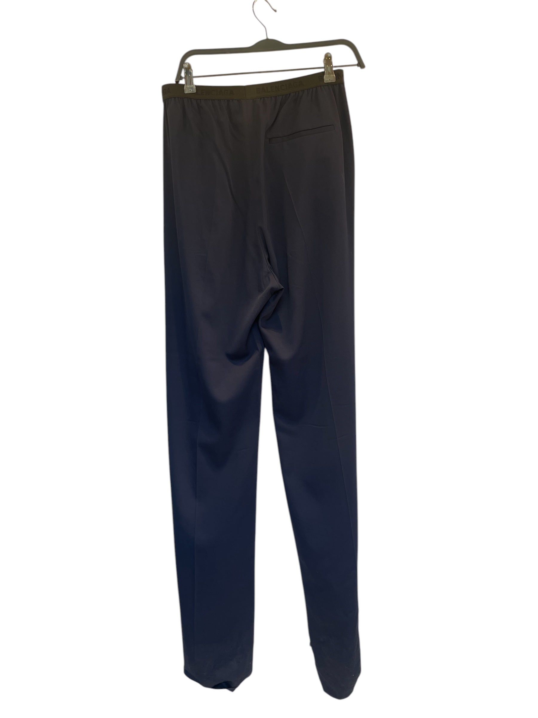 BALENCIAGA/Bottoms/46/Cotton/NVY/balncy trousers elestic wb view 2