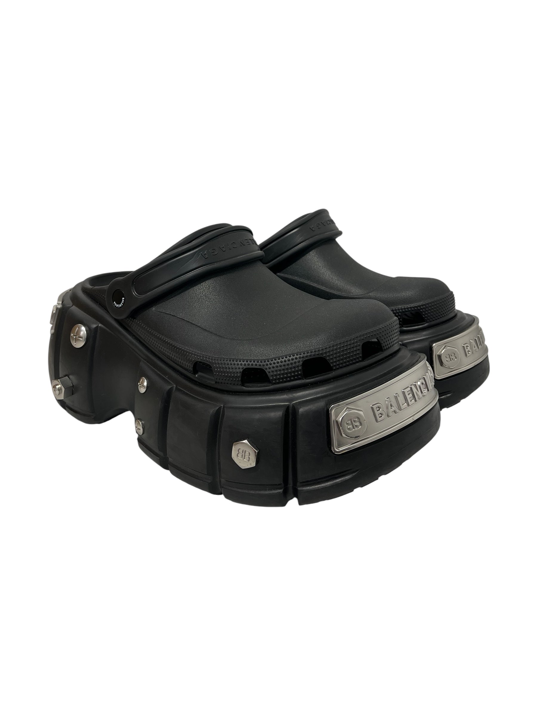 BALENCIAGA/crocs/Sandals/EU 46/BLK/HARD CROC PLATFORM view 1