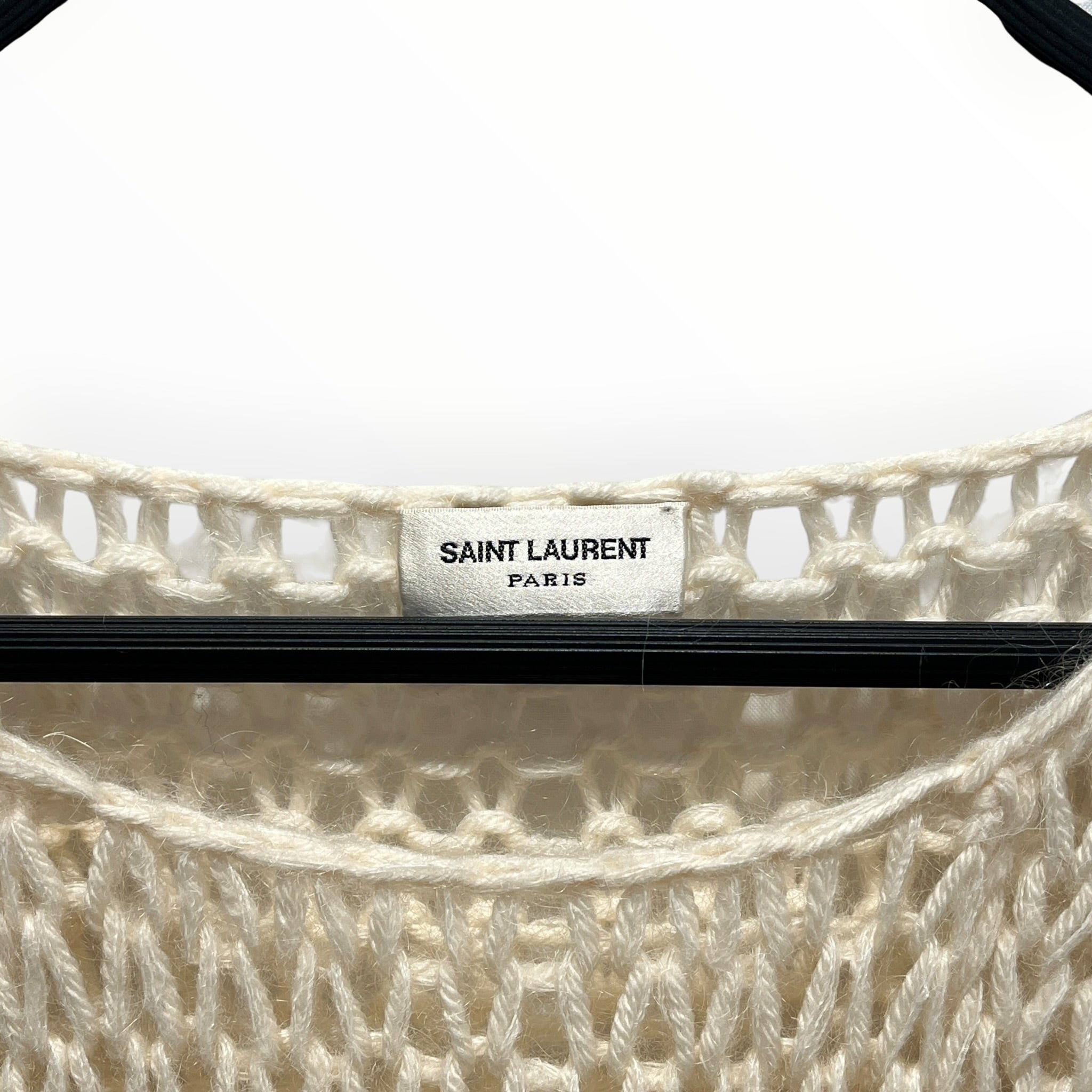 SAINT LAURENT/Sweater/XS/Mohair/CRM/Pullover/OPEN KNIT view 3