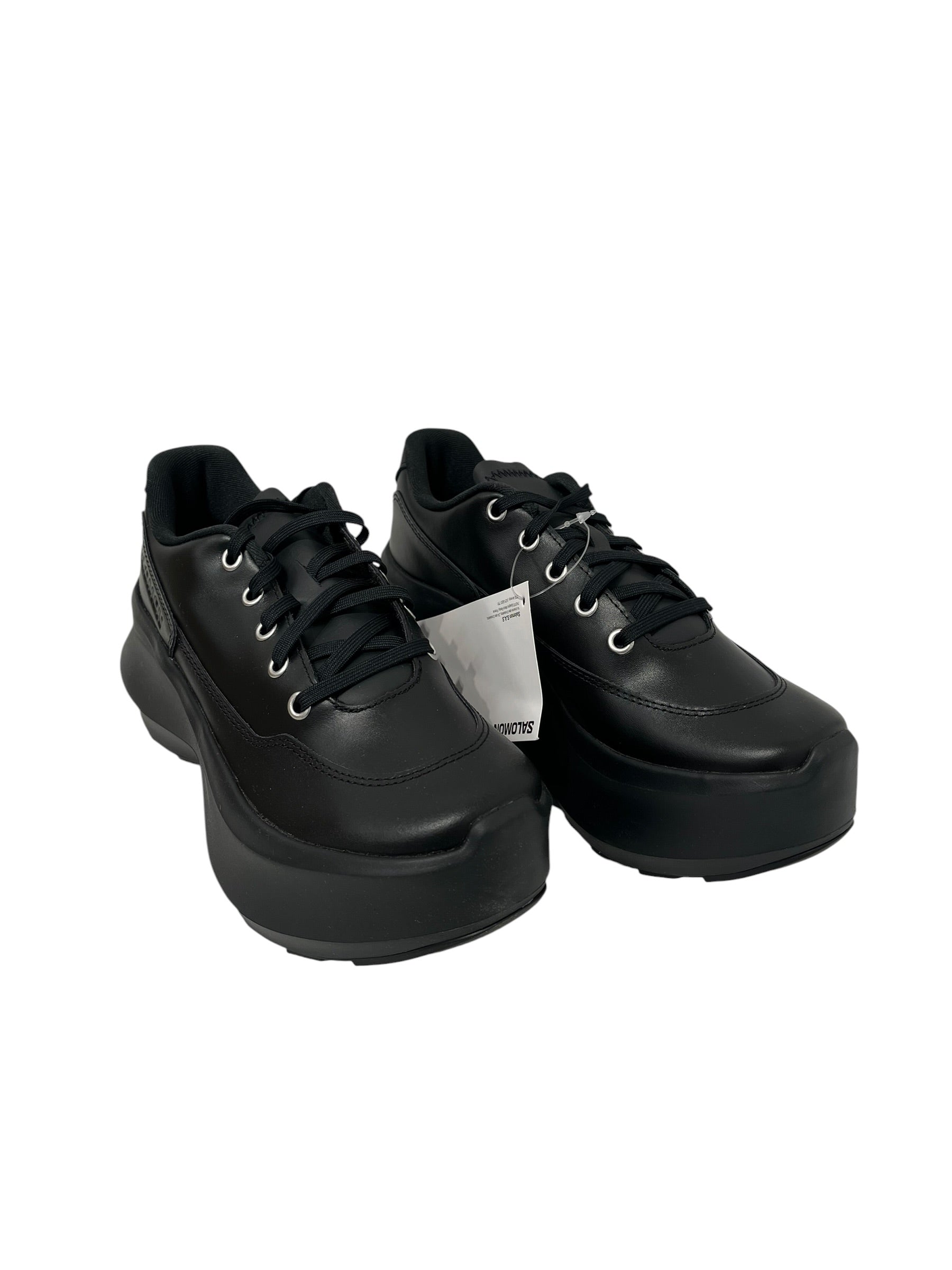 COMME des GARCONS/salomon/Low-Sneakers/US 6/Leather/BLK/LACE UP  HIGH SOLE ALL BLACK view 1