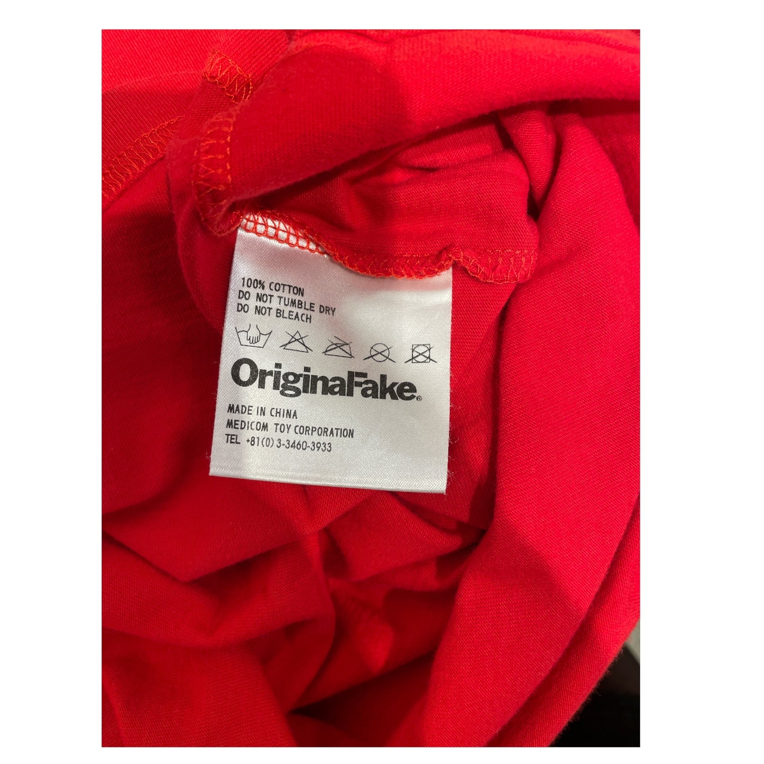 Original Fake/T-Shirt/3/Cotton/RED/Kaws X's view 4