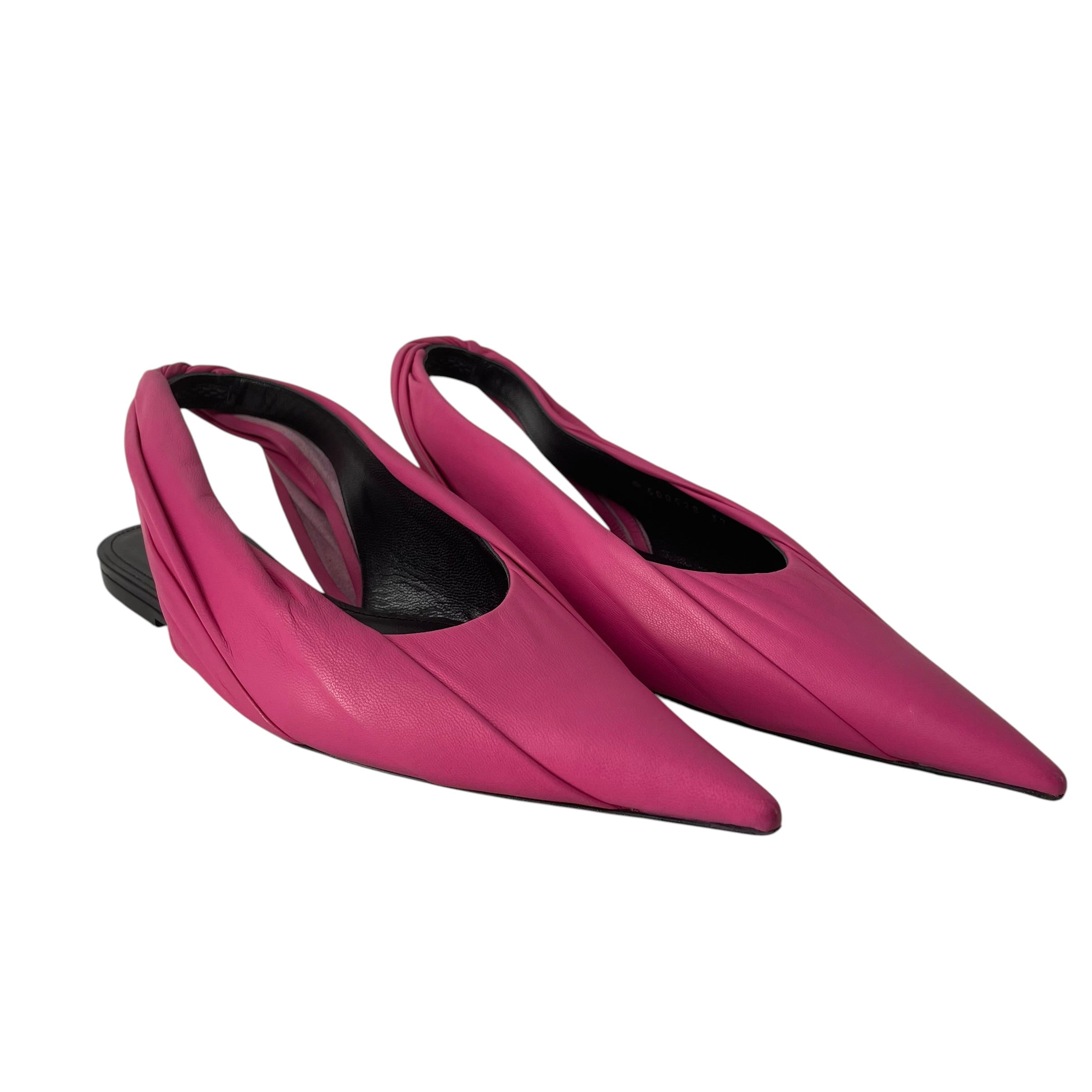 BALENCIAGA/Flat Shoes/EU 37/Leather/PNK/Ankle Strap/KNIFE SLINGBACKS BNWT view 1