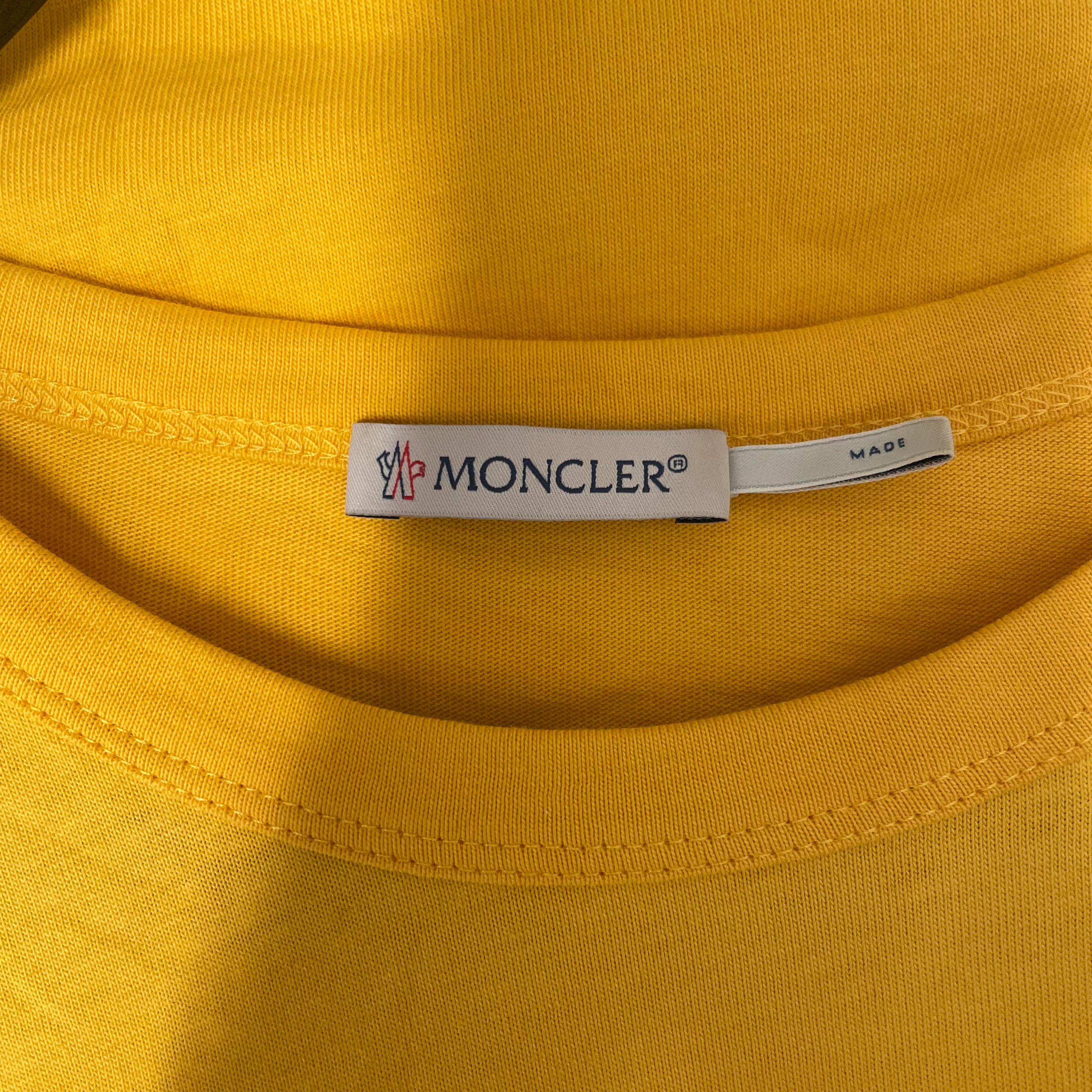 MONCLER/T-Shirt/XL/Cotton/YEL/Monclear red logo view 3