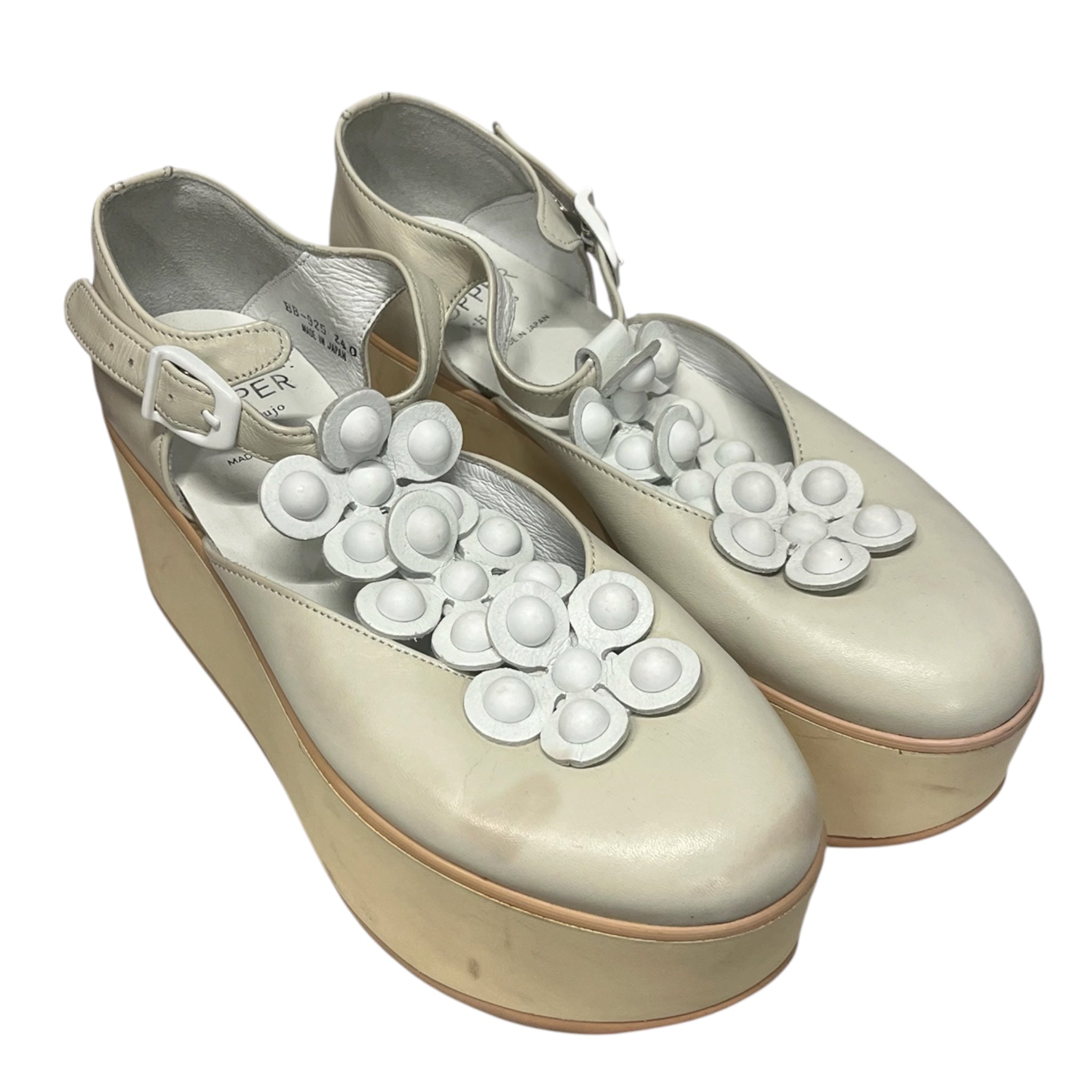 TOKYO BOPPER/Sandals/US 8/Leather/CRM/PLATFORM FLOWER SHOES view 1