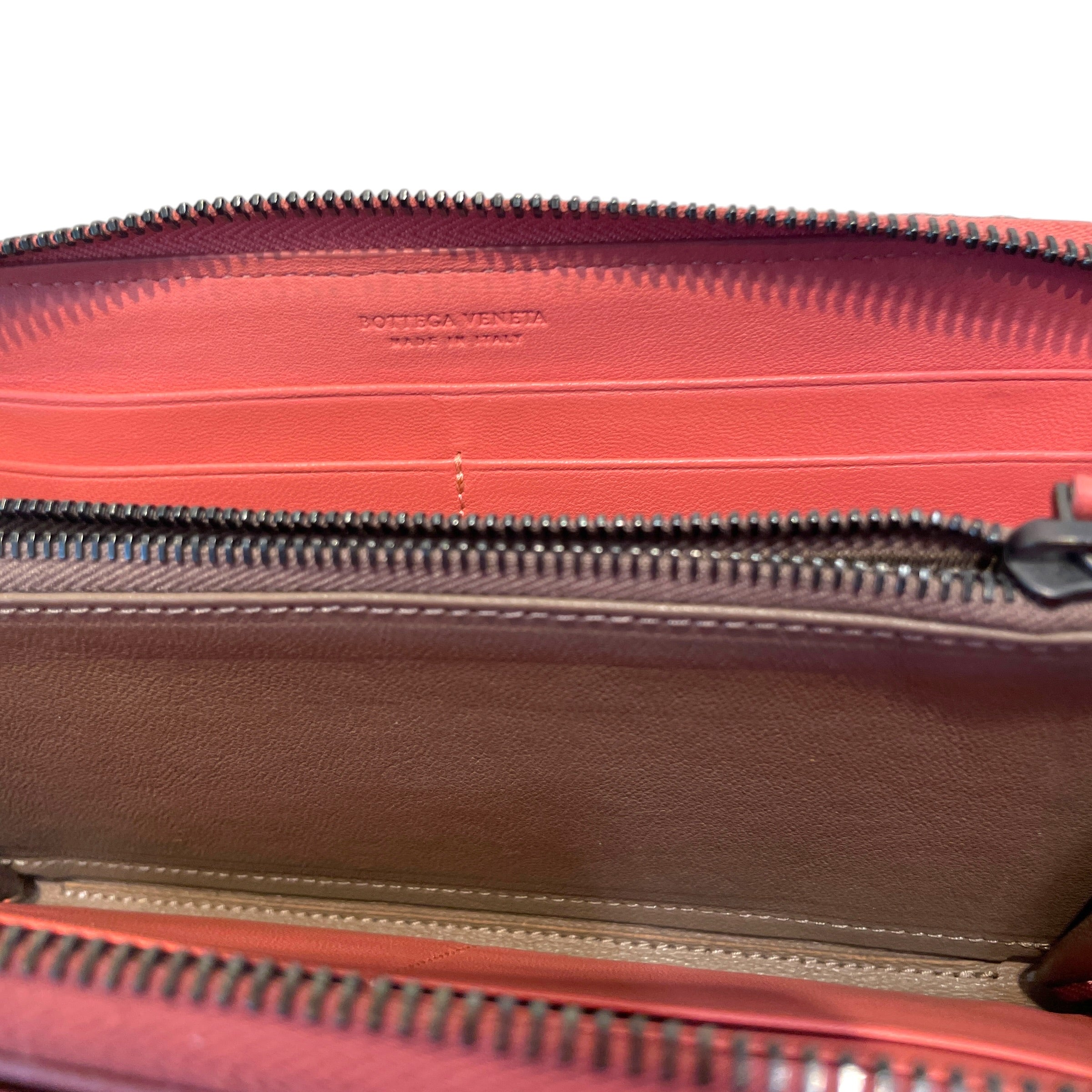 BOTTEGA VENETA/Long Wallet/Leather/PNK/L's/Pink Cowhide Woven Wallet view 3