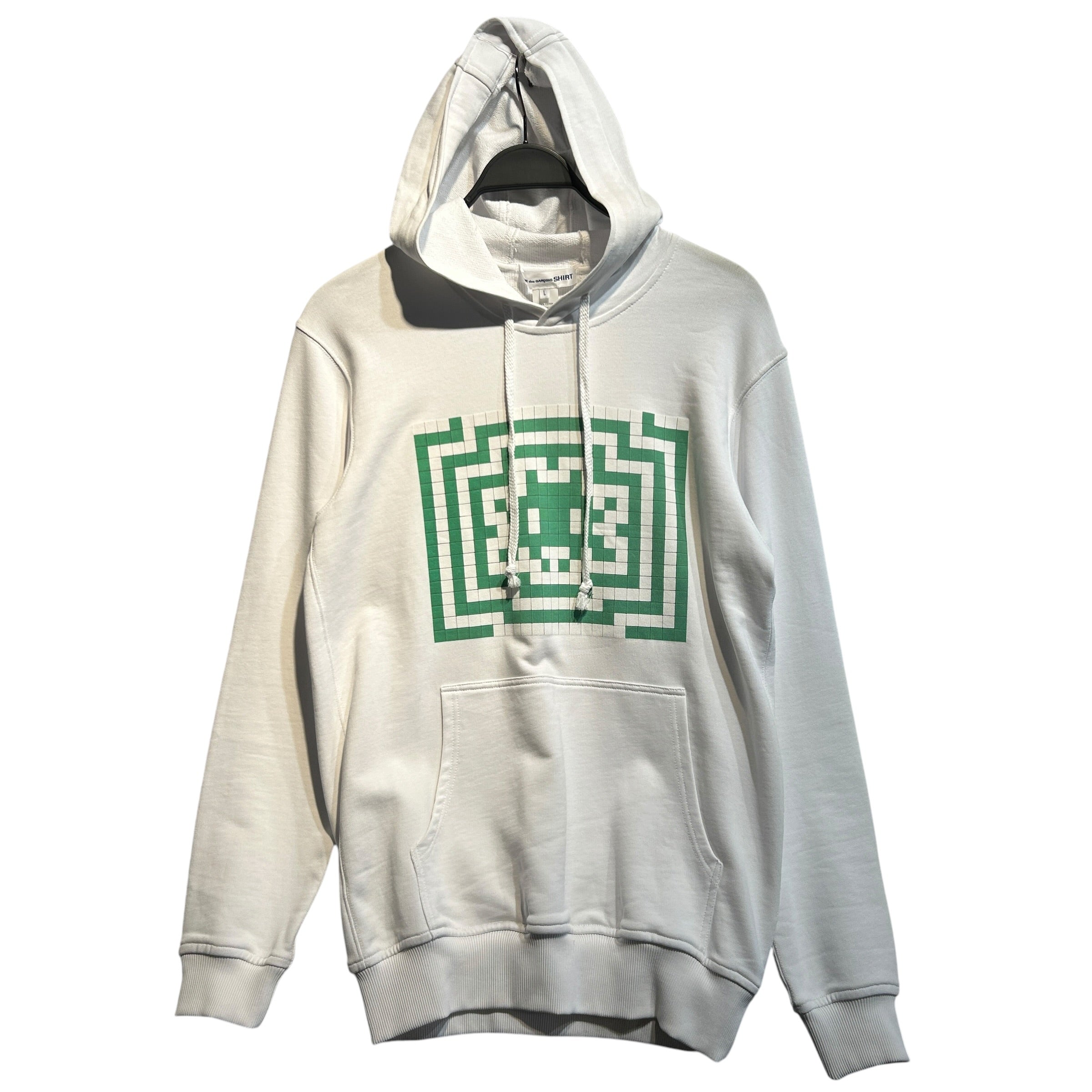 COMME des GARCONS SHIRT/Hoodie/L/Cotton/WHT/PIXEL ART GRAPHIC view 1