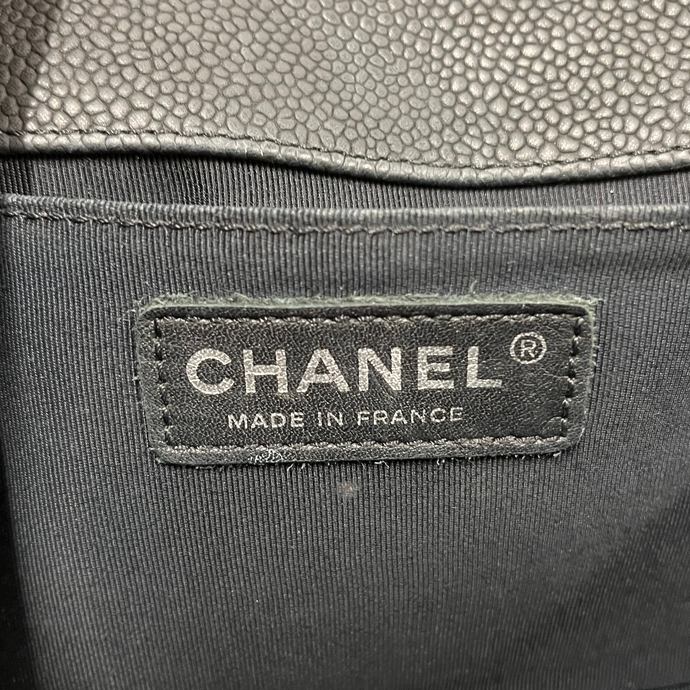 CHANEL/Hand Bag/Leather/BLK/Caviar Quilted Medium Boy Flap view 5