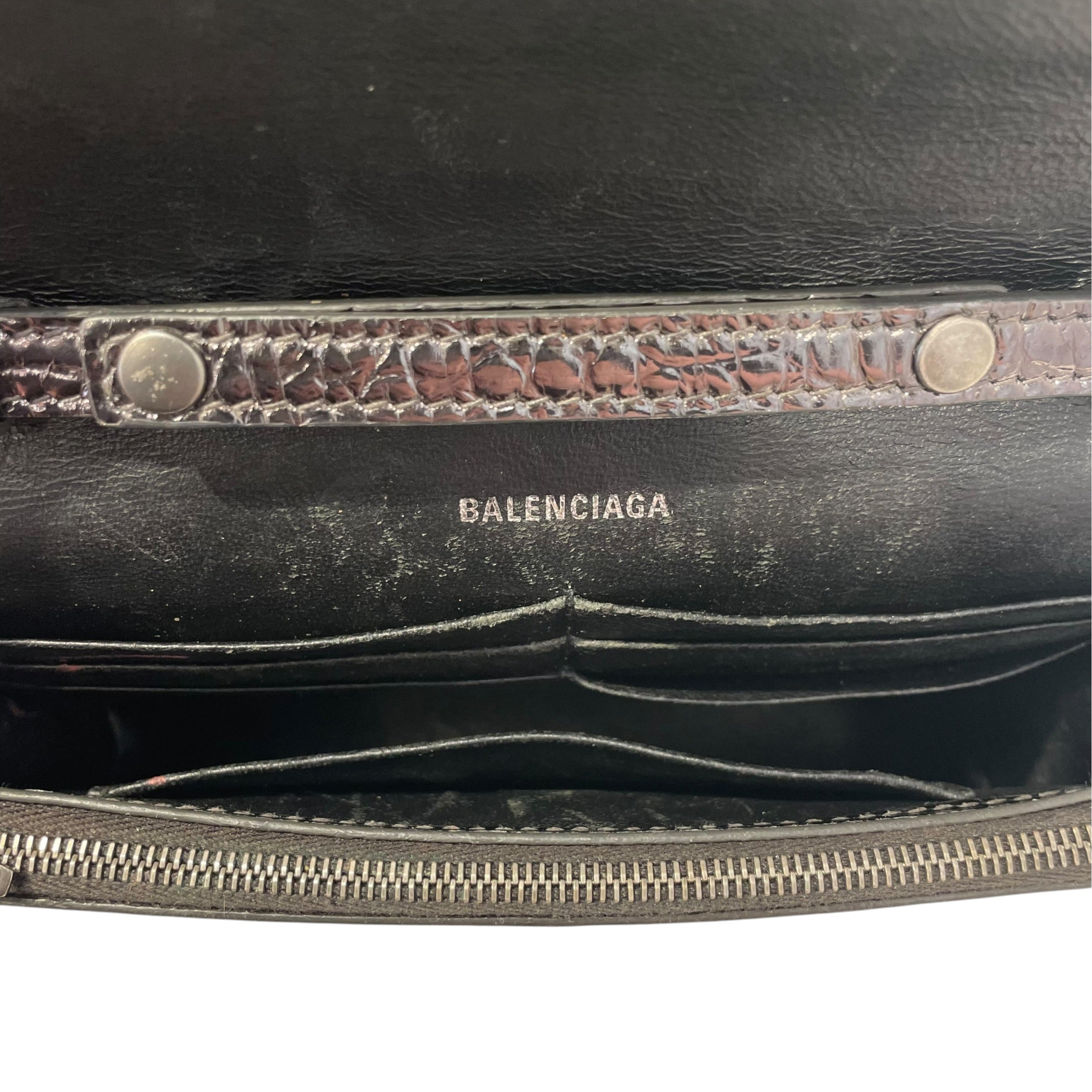 BALENCIAGA/Cross Body Bag/Leather/SLV/hourglass cross body view 5