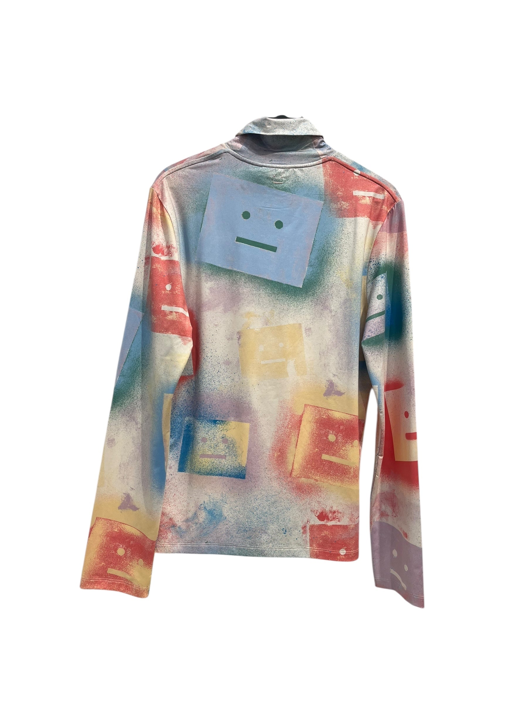 Acne Studios/LS T-Shirt/L/Polyester/MLT/All Over Print/SPRAYPAINTED FACES TURTLENECK view 2