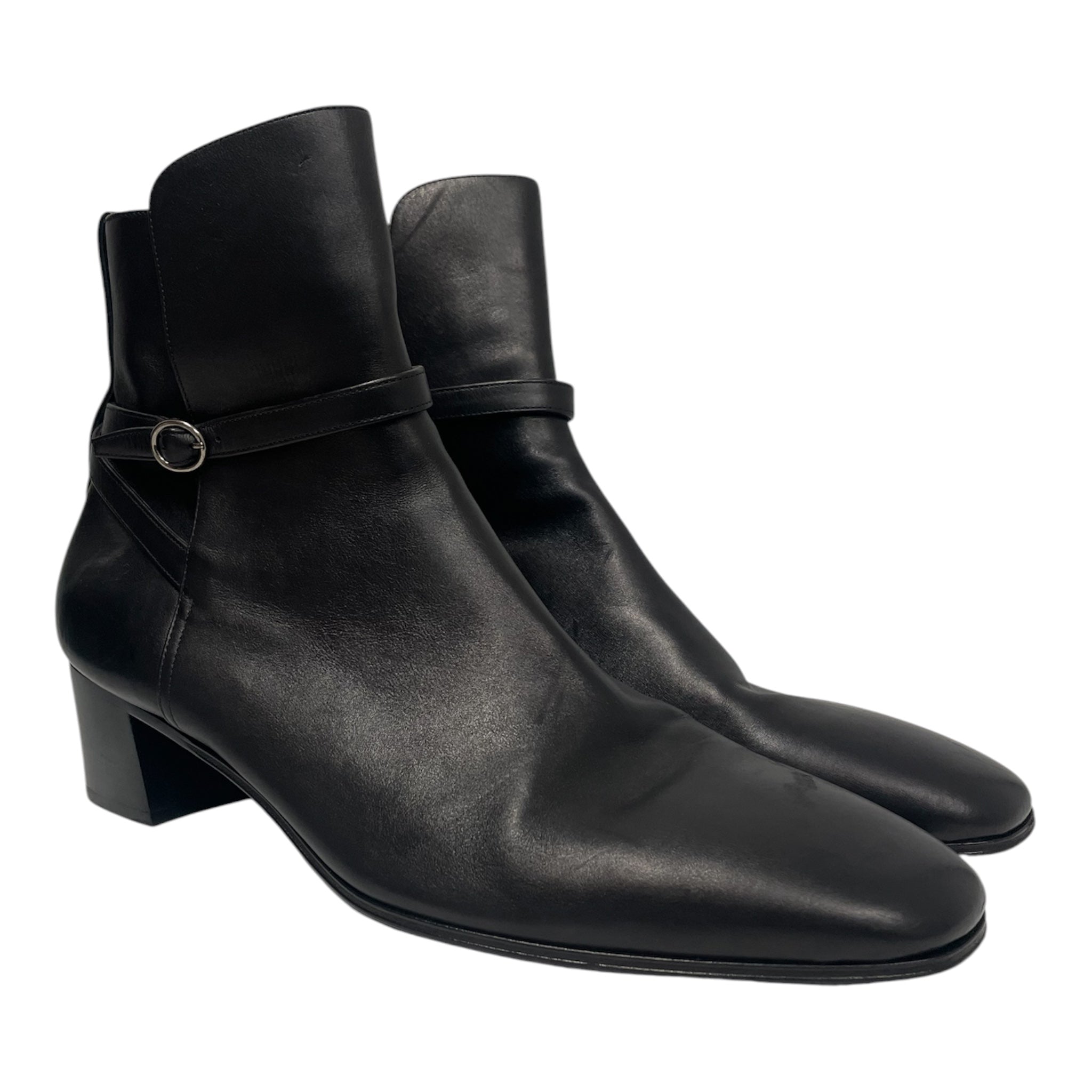 SAINT LAURENT/Pull-On Boots/EU 46/Leather/BLK/AUGUSTIN BUCKLE BOOTS view 1