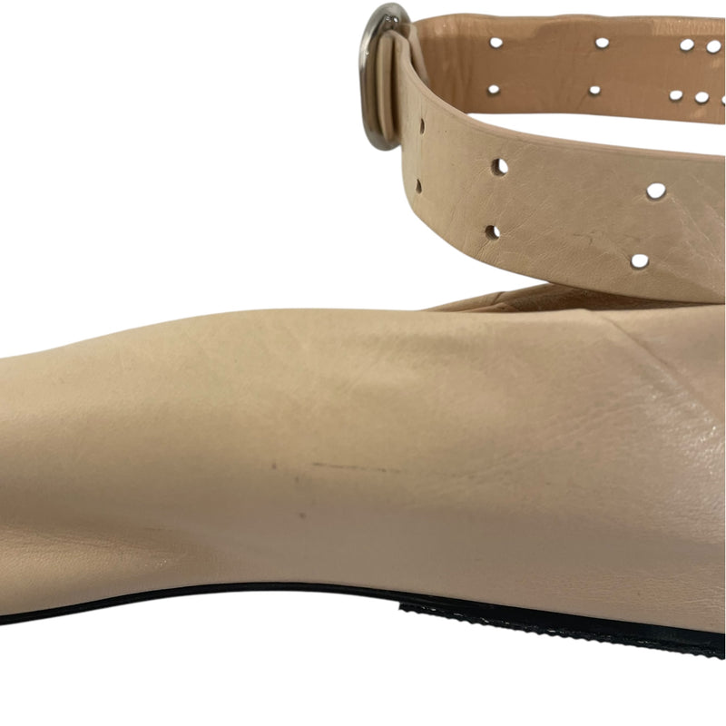 JIL SANDER/Dress Shoes/EU 39.5/Goat Leather/BEG/Ankle Strap/paige bin buckle loafer
