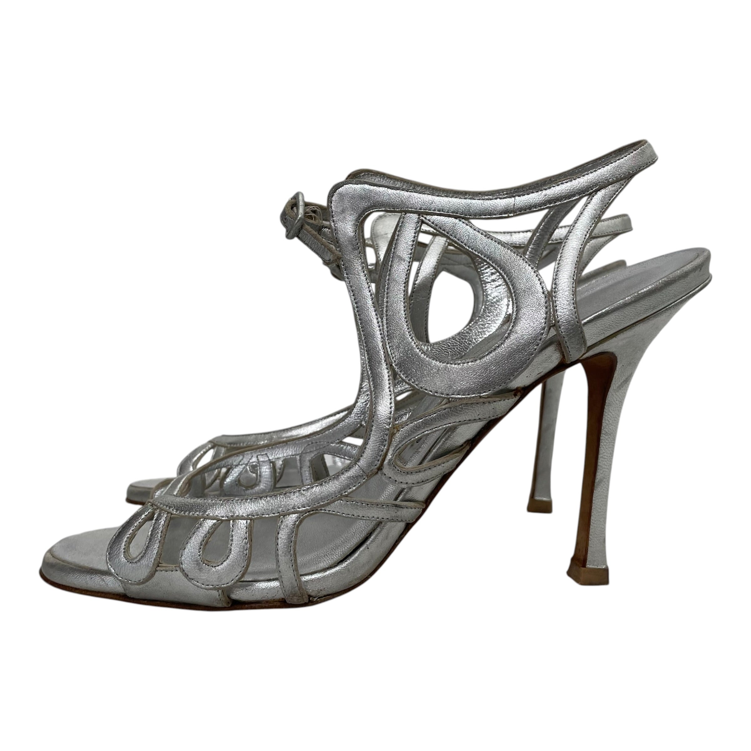 MANOLO BLAHNIK/Sandals/EU 40/SLV/Godiche Sandals view 3