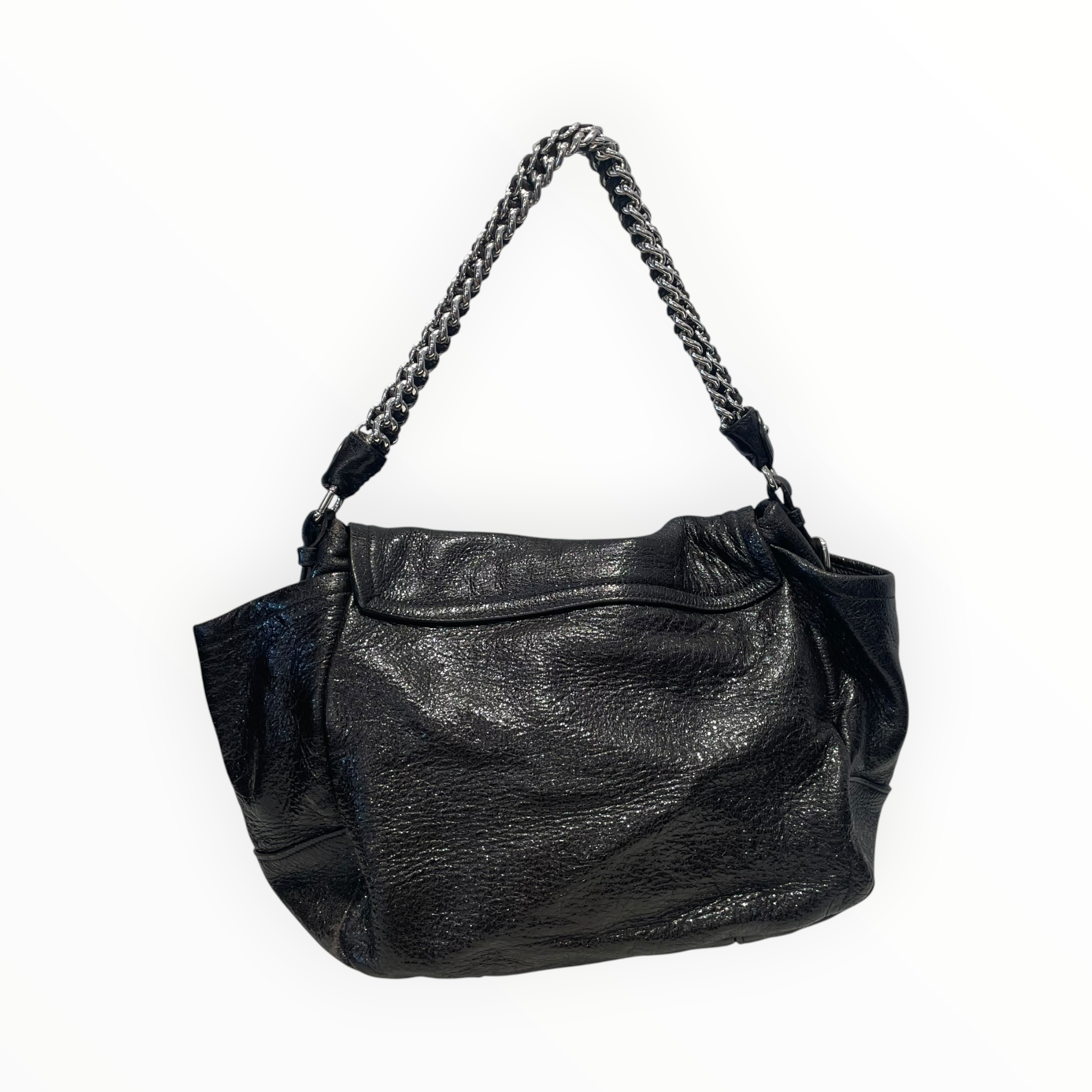 PRADA/Hand Bag/Leather/BLK/METALLIC CERVO view 2