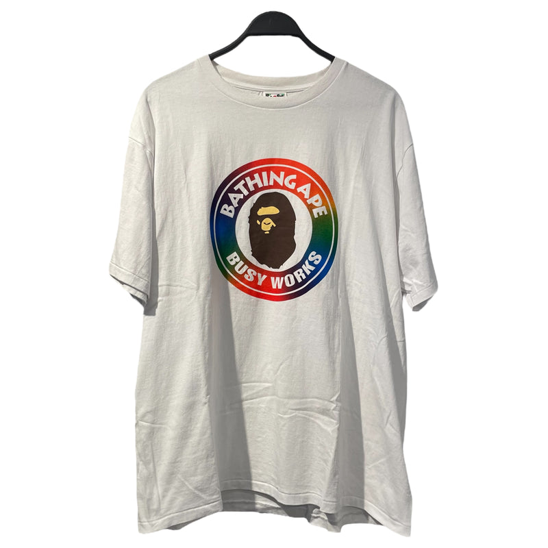 A BATHING APE/T-Shirt/XXL/Cotton/WHT/rainbo