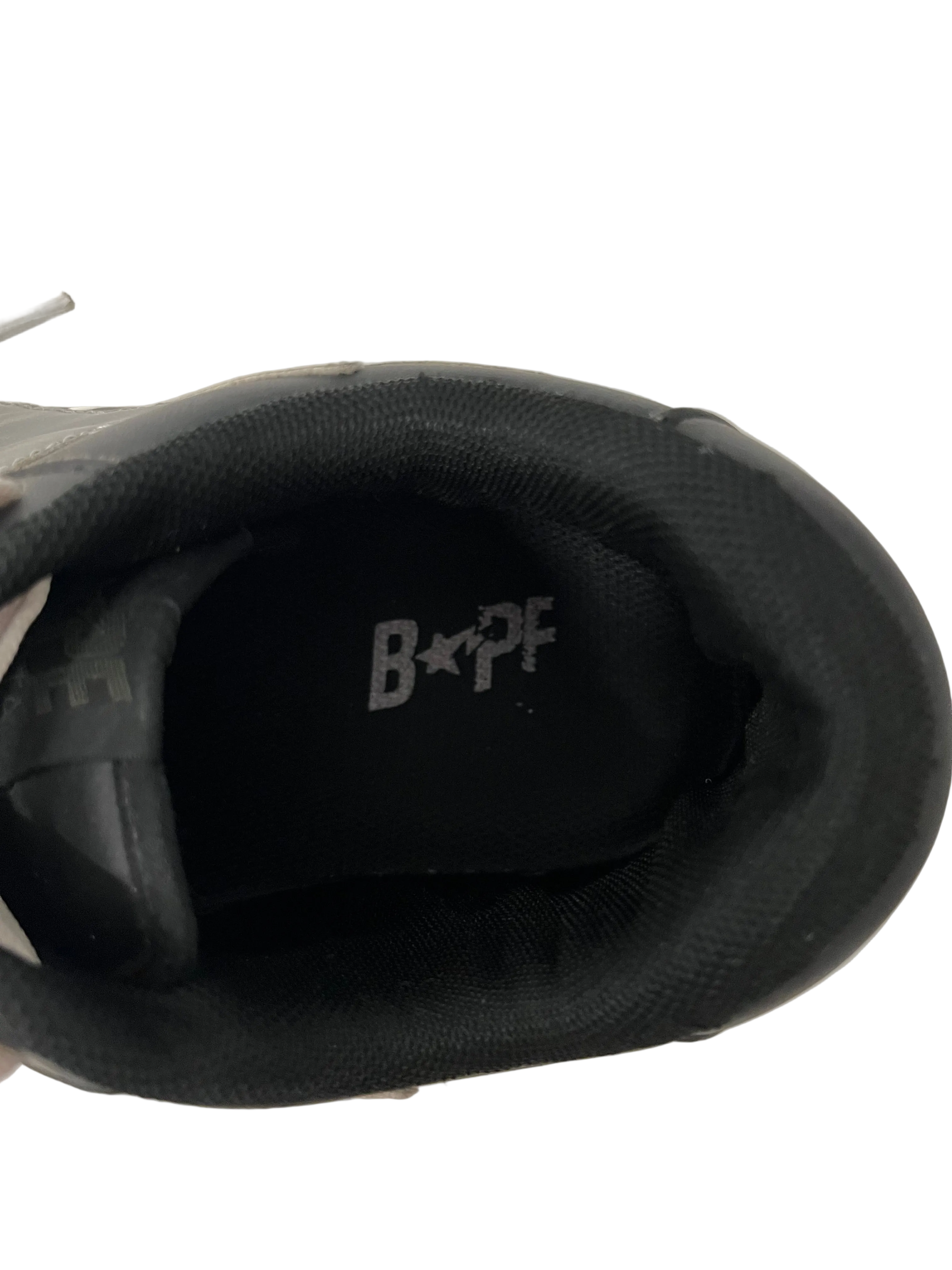 BAPE STA!/Low-Sneakers/US 9/Graphic/Leather/BLK/KANJI LETTERS/REFLECTIVE LOGO view 3