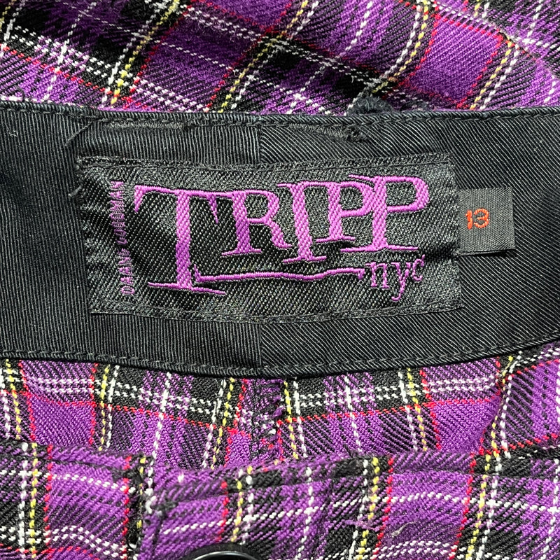 TRIPP NYC/Shorts/M/Cotton/PPL/Plaid/buckles