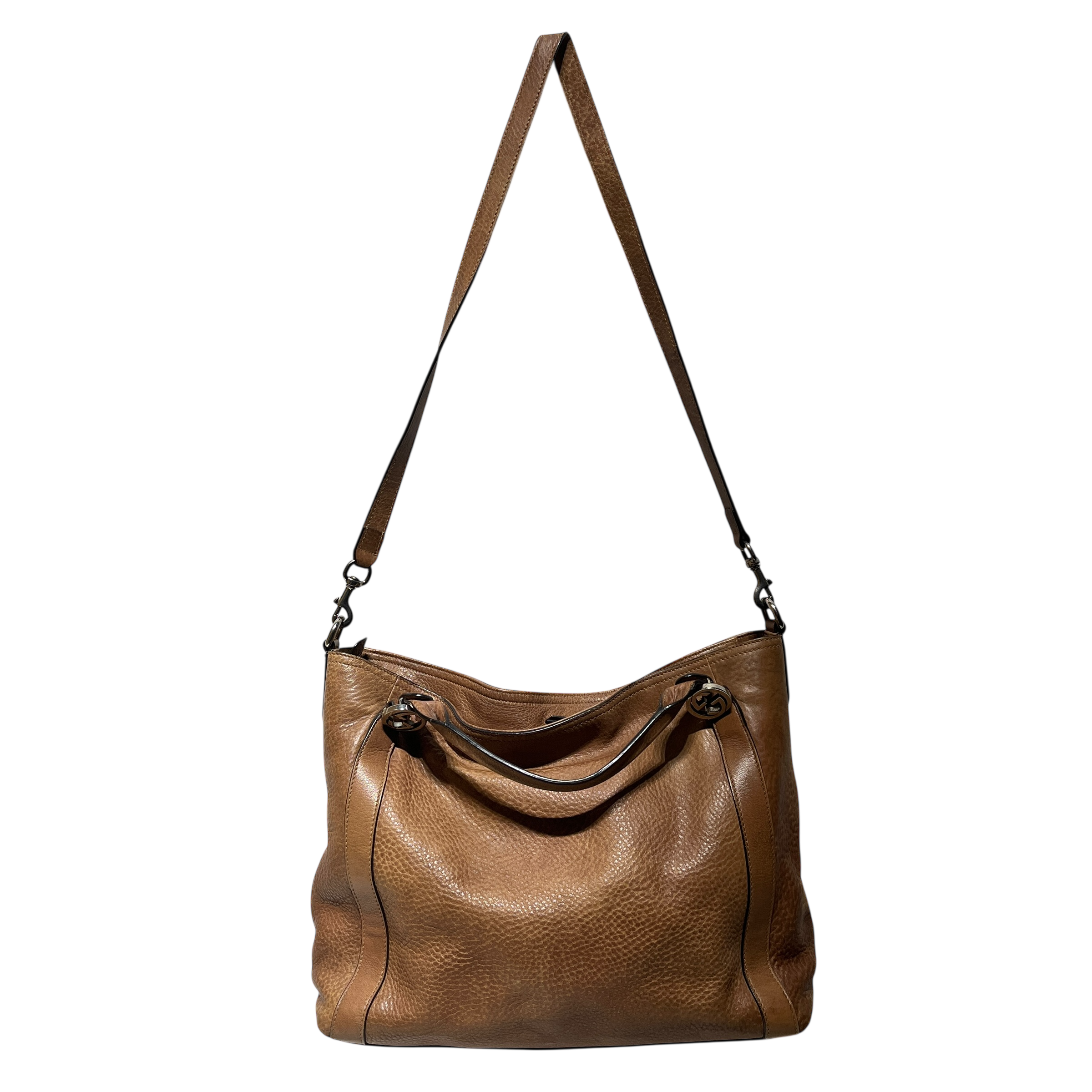 GUCCI/Cross Body Bag/Leather/BRW/tote w silver hardware view 3
