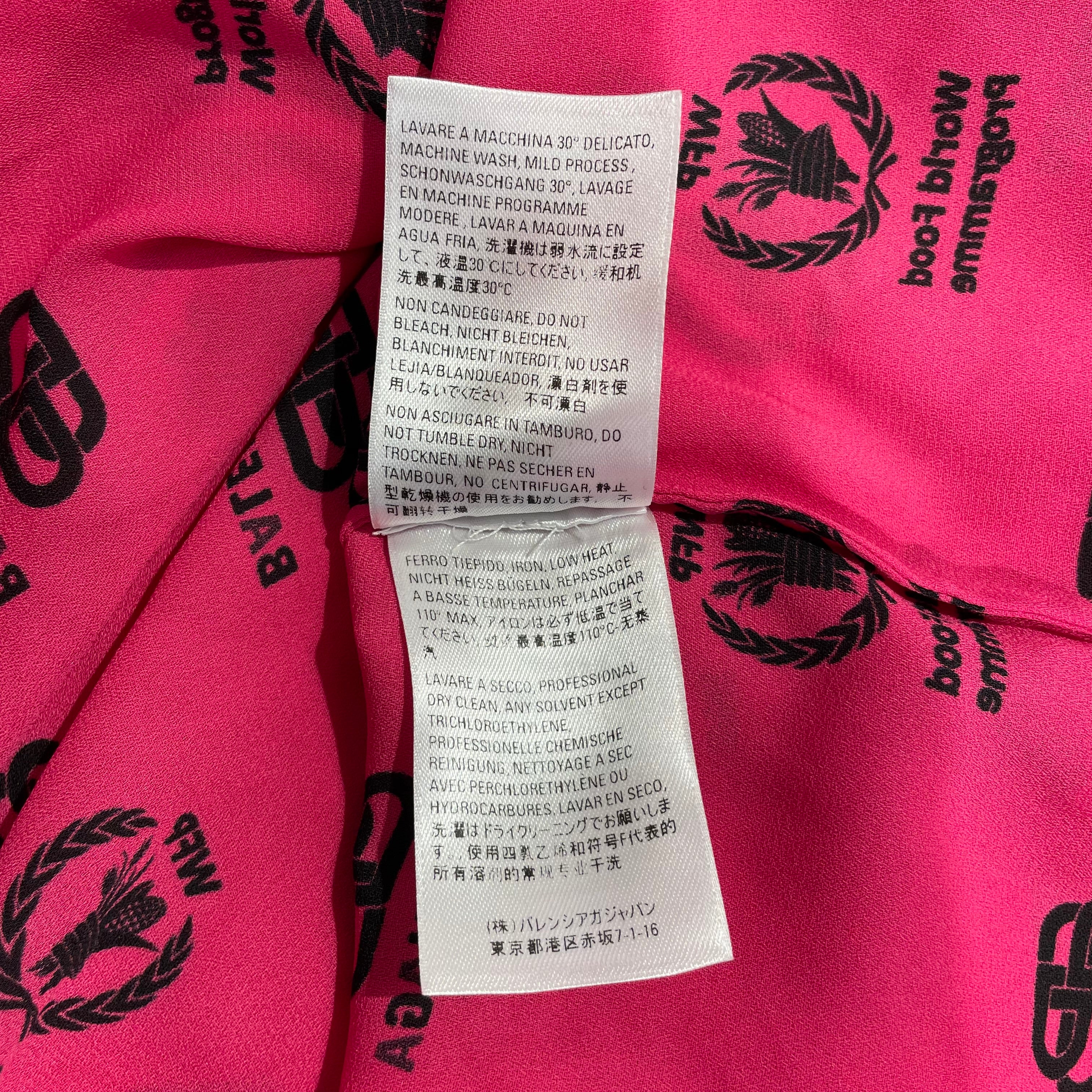 BALENCIAGA/Tops/38/All Over Print/Polyester/PNK/WLP TIE AROUD SHIRT view 6