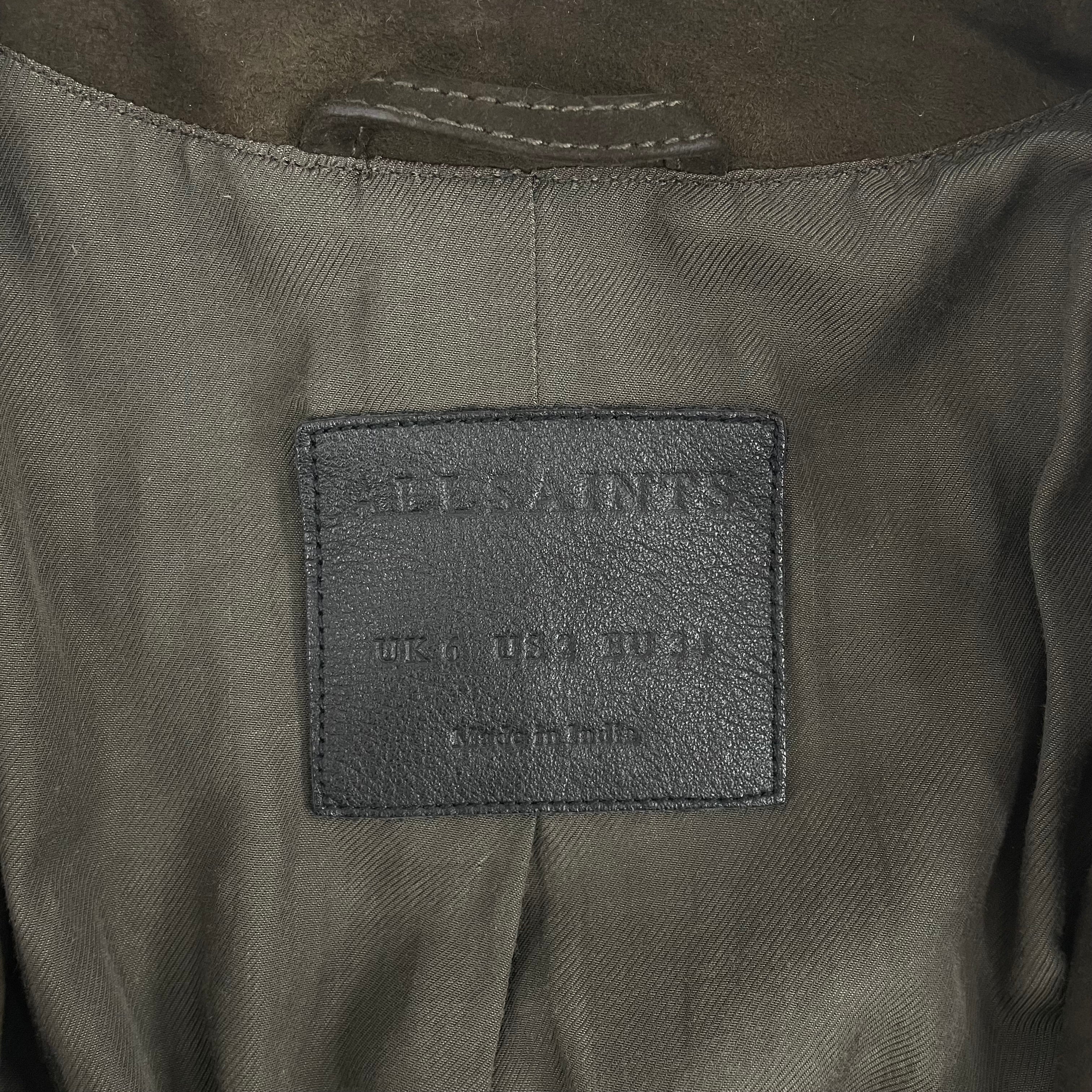 ALLSAINTS/Leather Jkt/2/Suede/BRW/BLK SLEEVES view 4