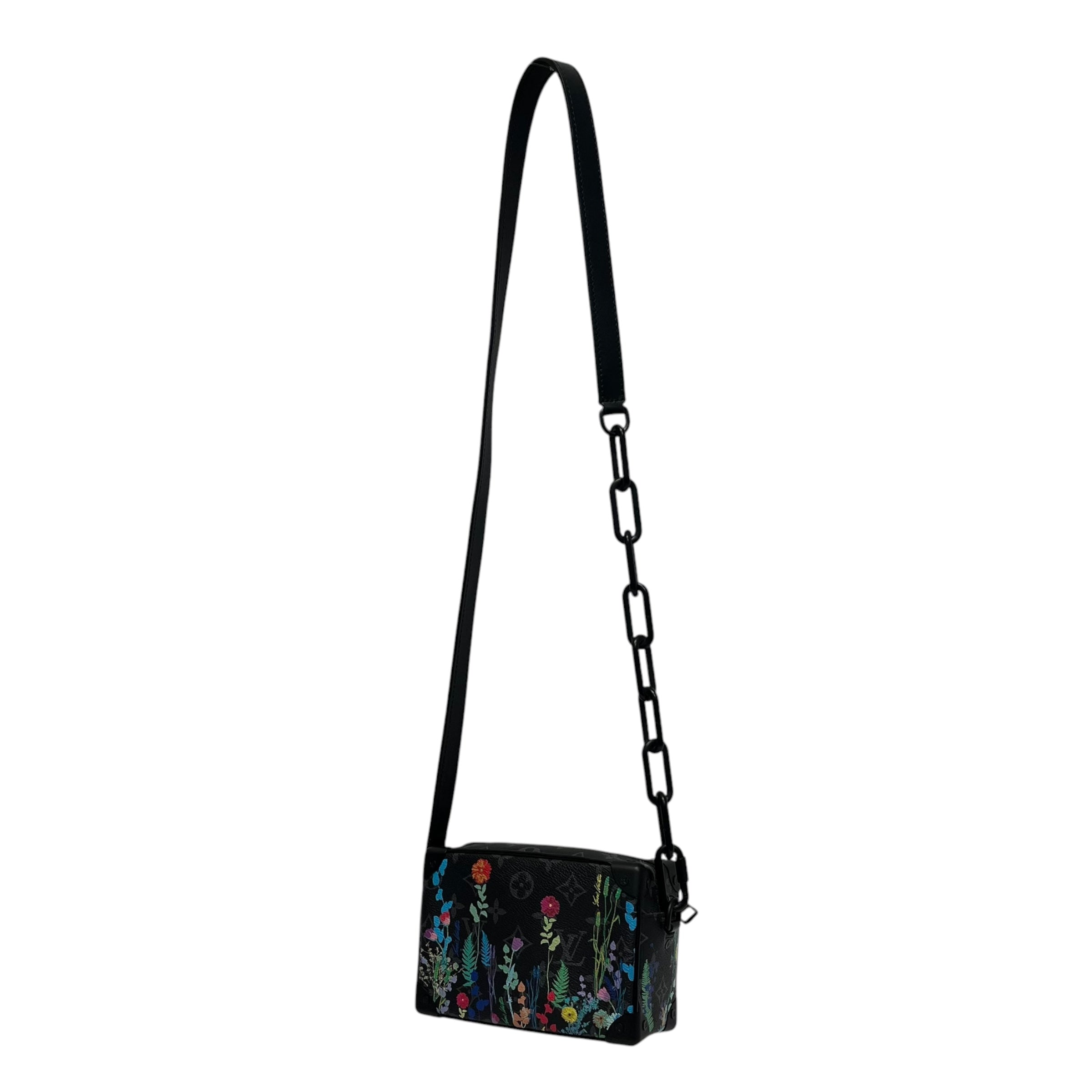 LOUIS VUITTON/Cross Body Bag/Monogram/Leather/BLK/ECLIPSE FLORAL MINI SOFT TRUNK view 2
