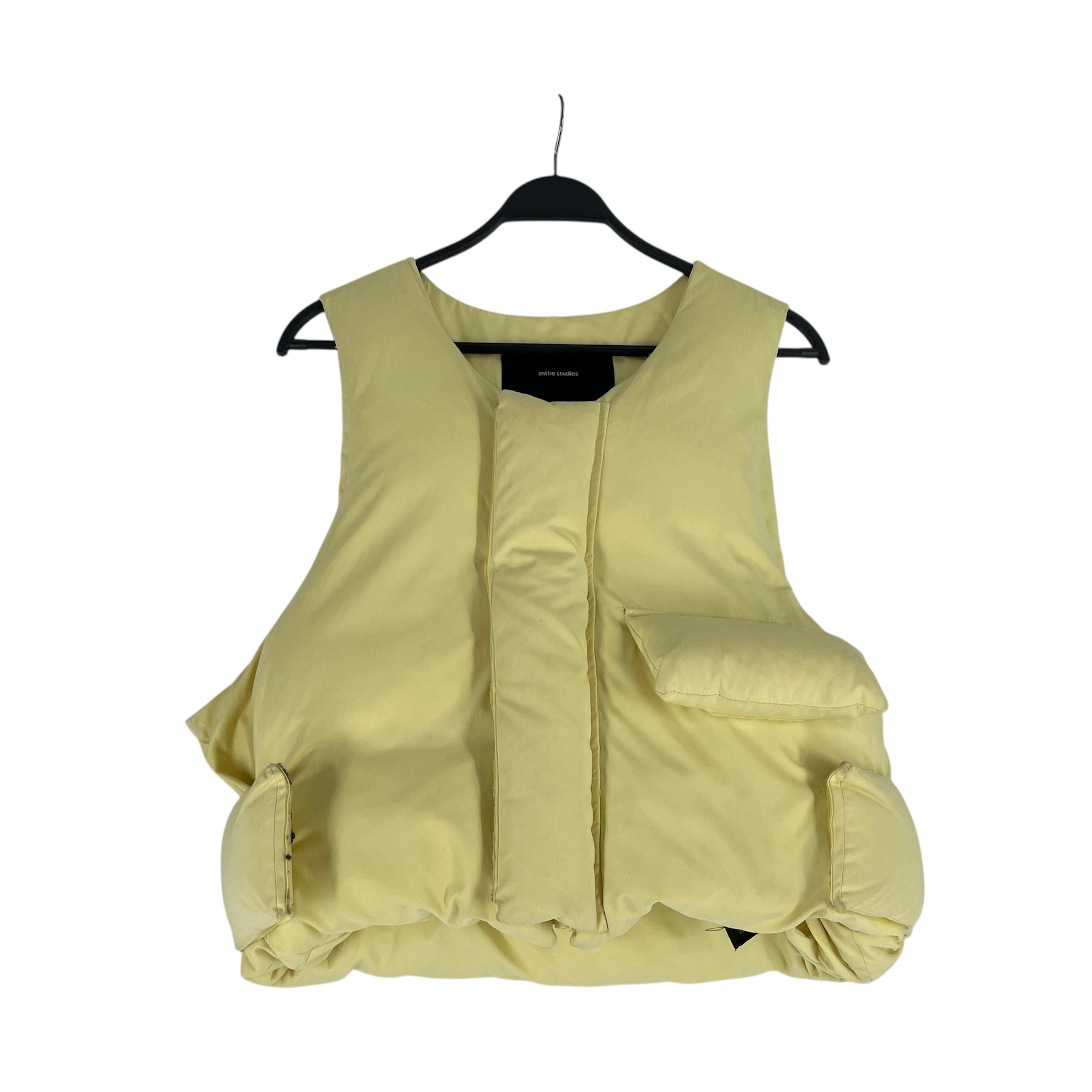 entire studios/Vest/S/Polyester/YEL/LIGHT PALE LELLOW PUFFER VEST view 1