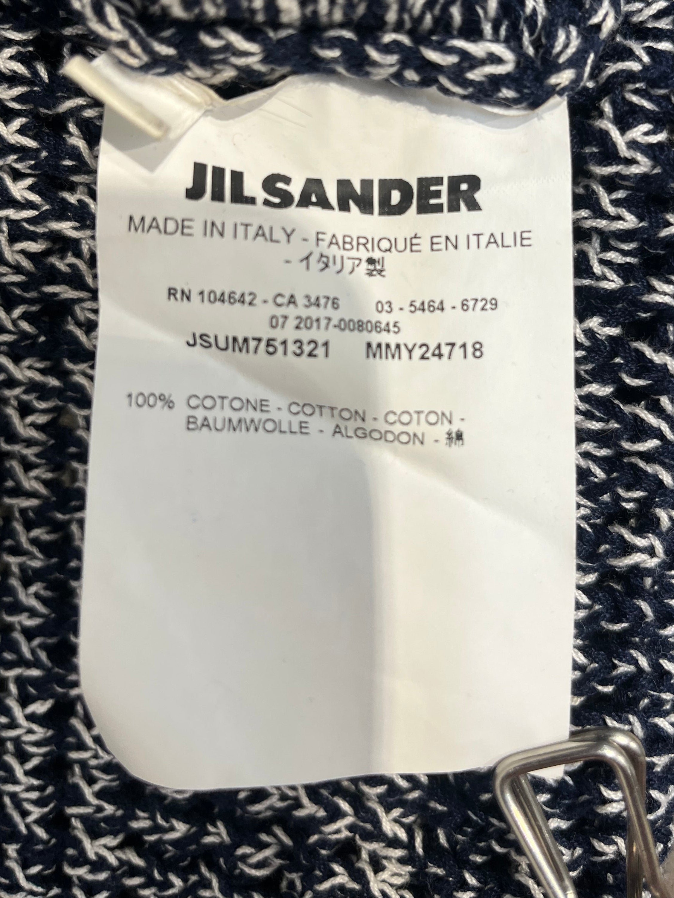JIL SANDER/HeavyKnit Vest/48/Cotton/NVY/OVERSIZED GRY/BLK SWEATER VEST view 4