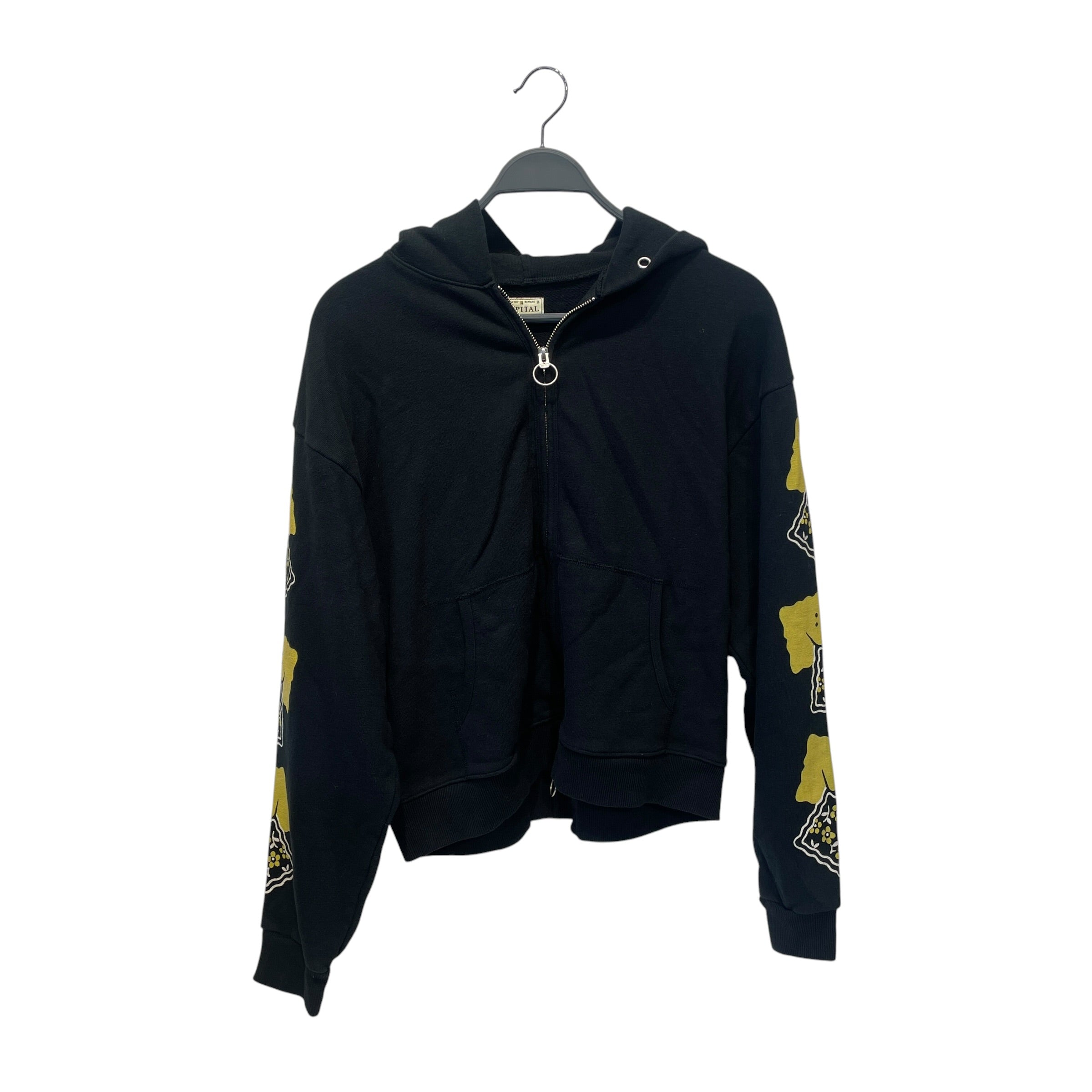 KAPITAL/Zip Up Hoodie/3/Cotton/BLK/SLEEVE GRAPHIC view 1
