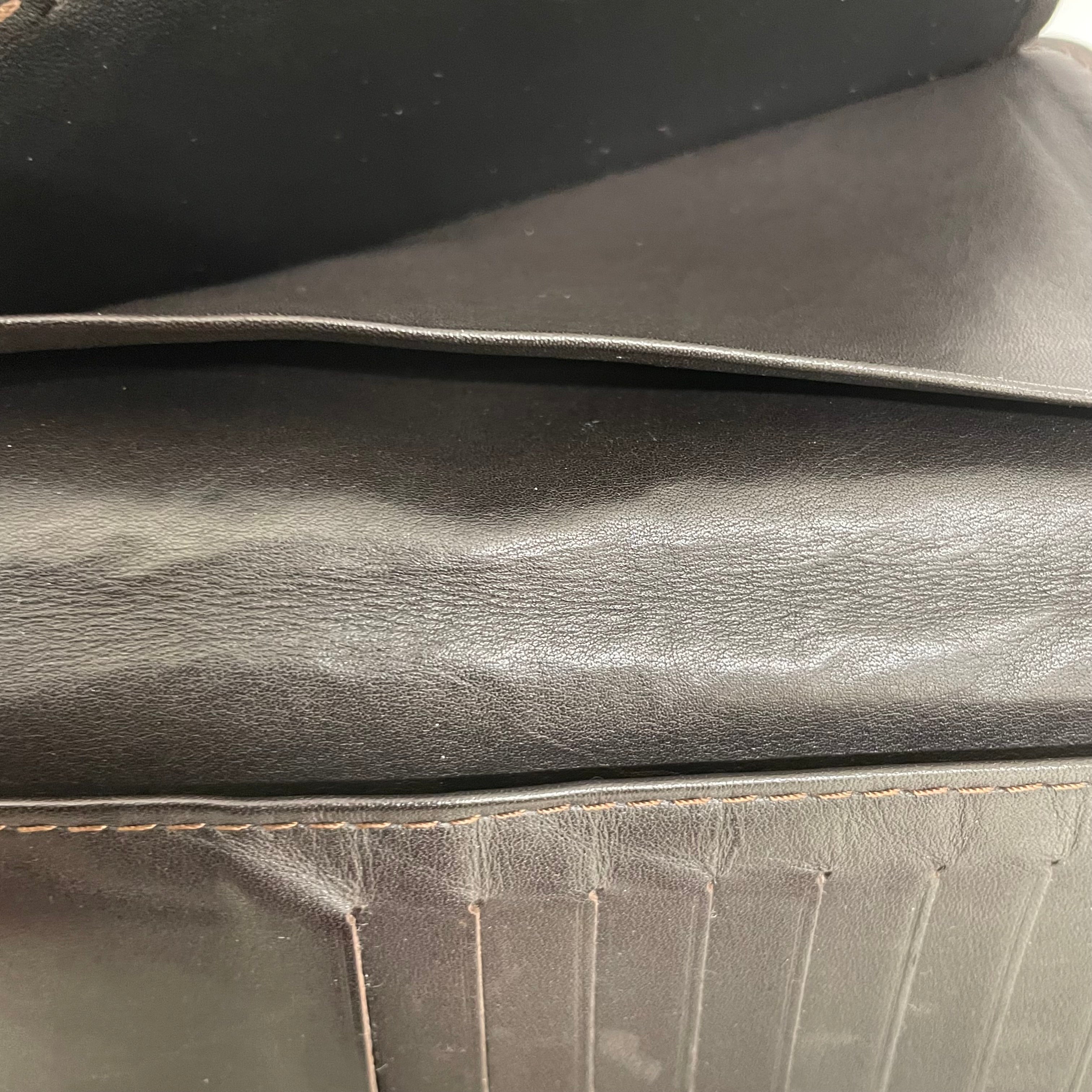 LOUIS VUITTON/Long Wallet/Leather/BRW/bill compartment view 7