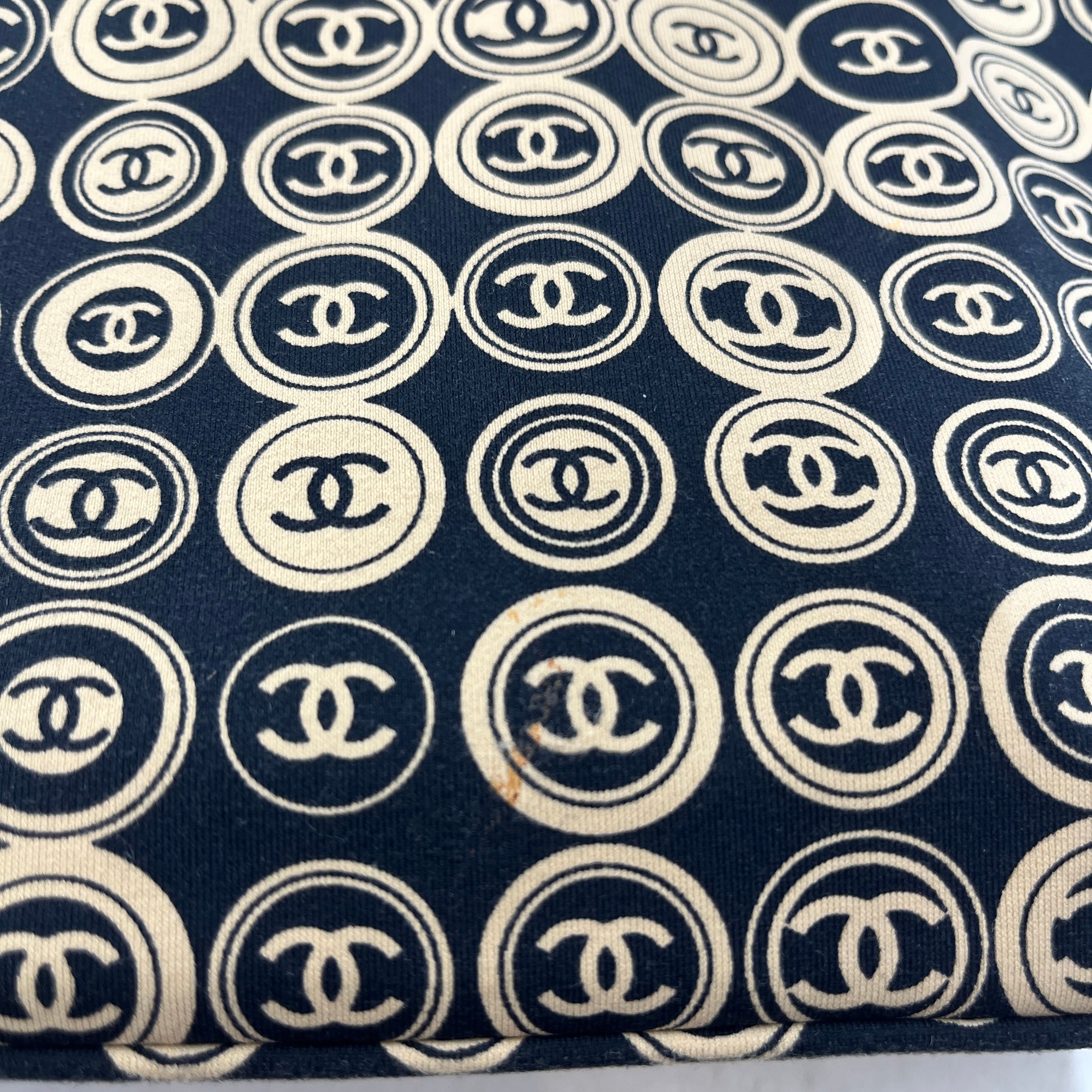 CHANEL/Hand Bag/All Over Print/BLK/Circle Logo Mark 2003 Framed view 4