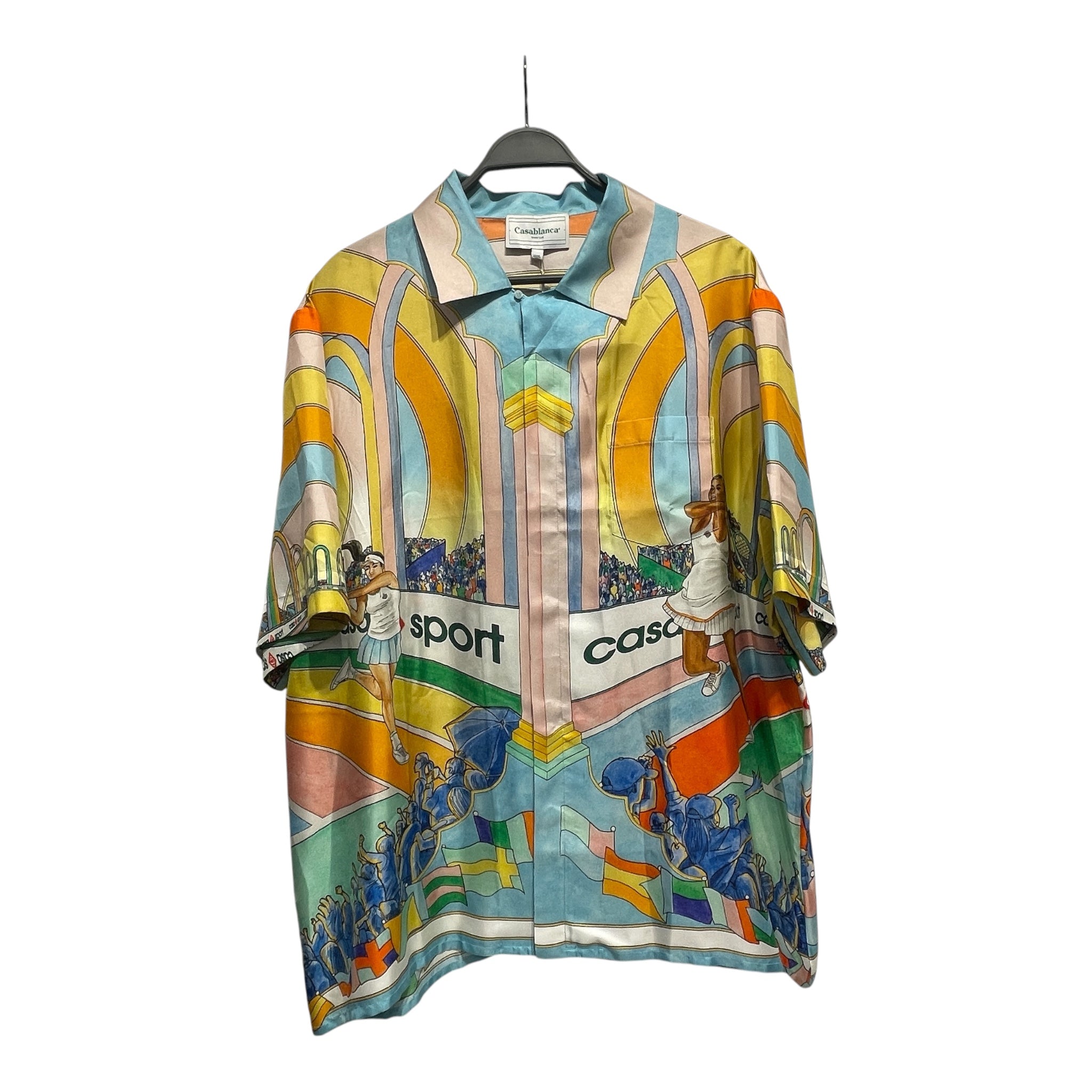 CASABLANCA/Hawaiian Shirt/XXXL/Silk/BLU/Band Collar/All Over Print/ view 1