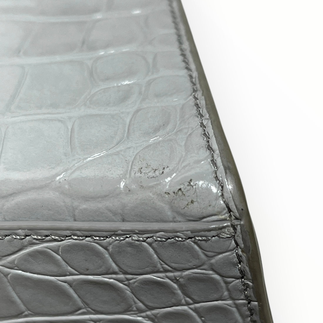 BALENCIAGA/Cross Body Bag/Animal Pattern/Leather/GRY/HOURGLASS MINI CROC view 8