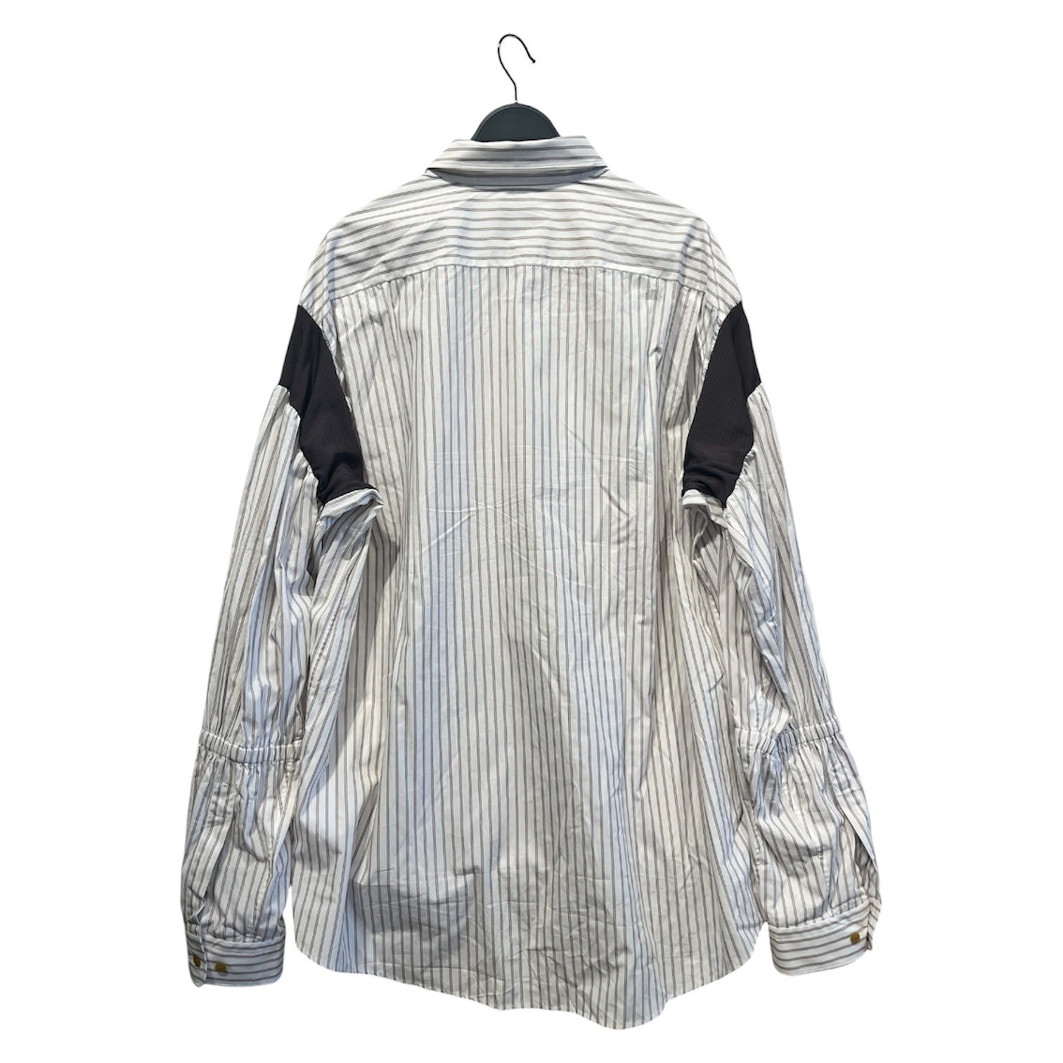 Vivienne Westwood/LS Shirt/50/Cotton/WHT/Stripe/green/red stripes grey patch view 2